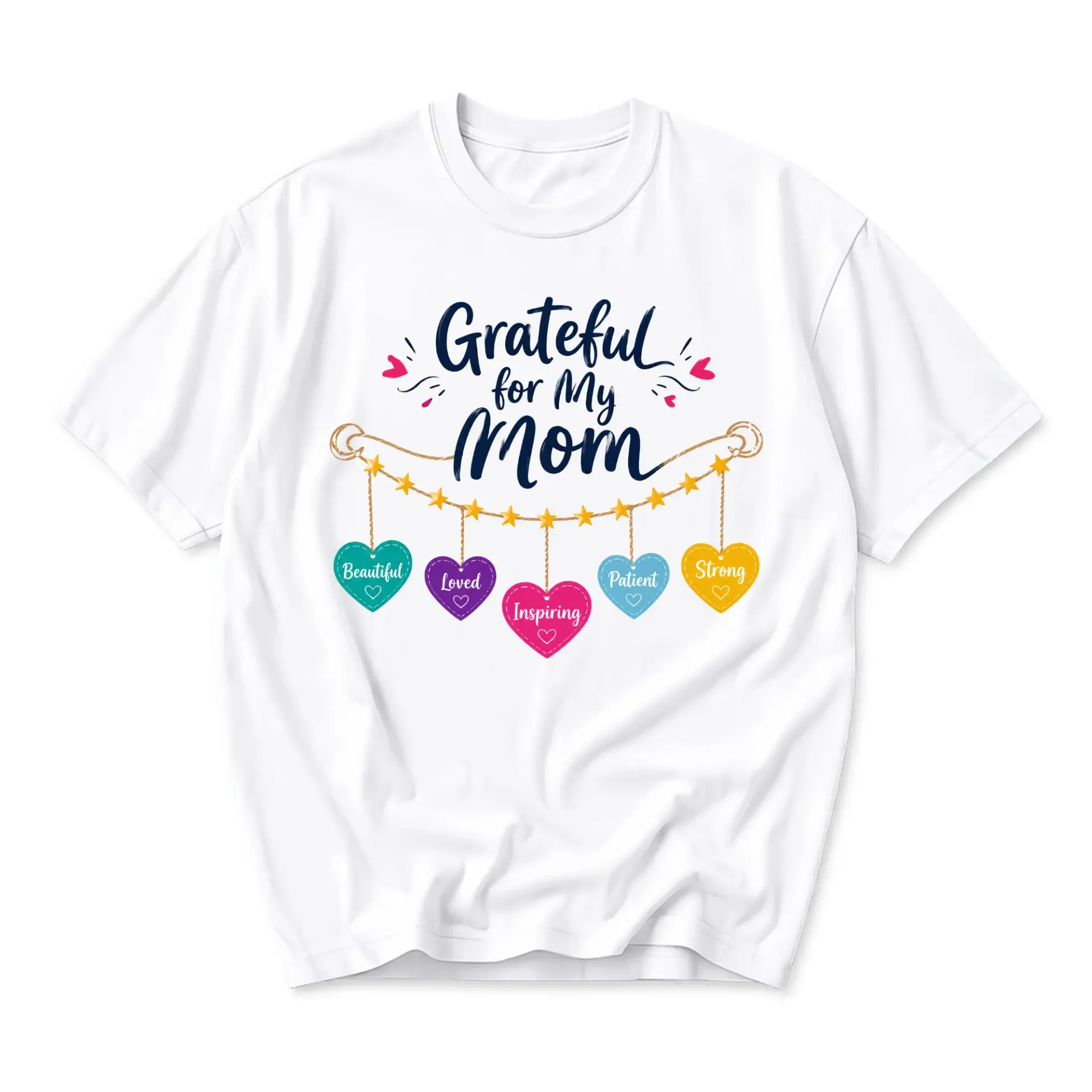 Graphic Tee Grateful for My Mom Shirt Mothers Day Gift Idea Casual Unisex Crew Neck Top Short Sleeve Apparel