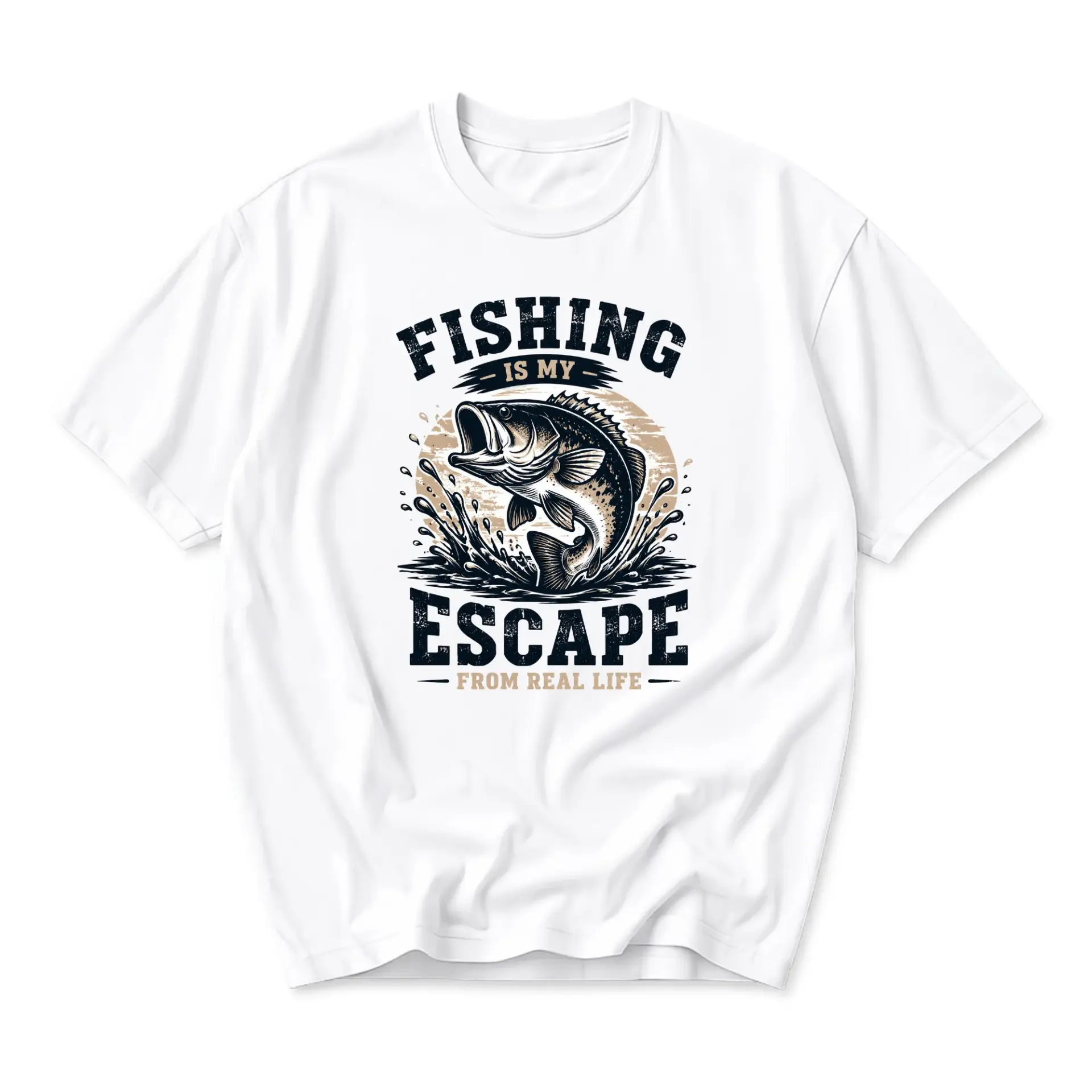 Graphic Tee Fishing Is My Escape from Life Unisex Crew Neck T-Shirt Outdoor
