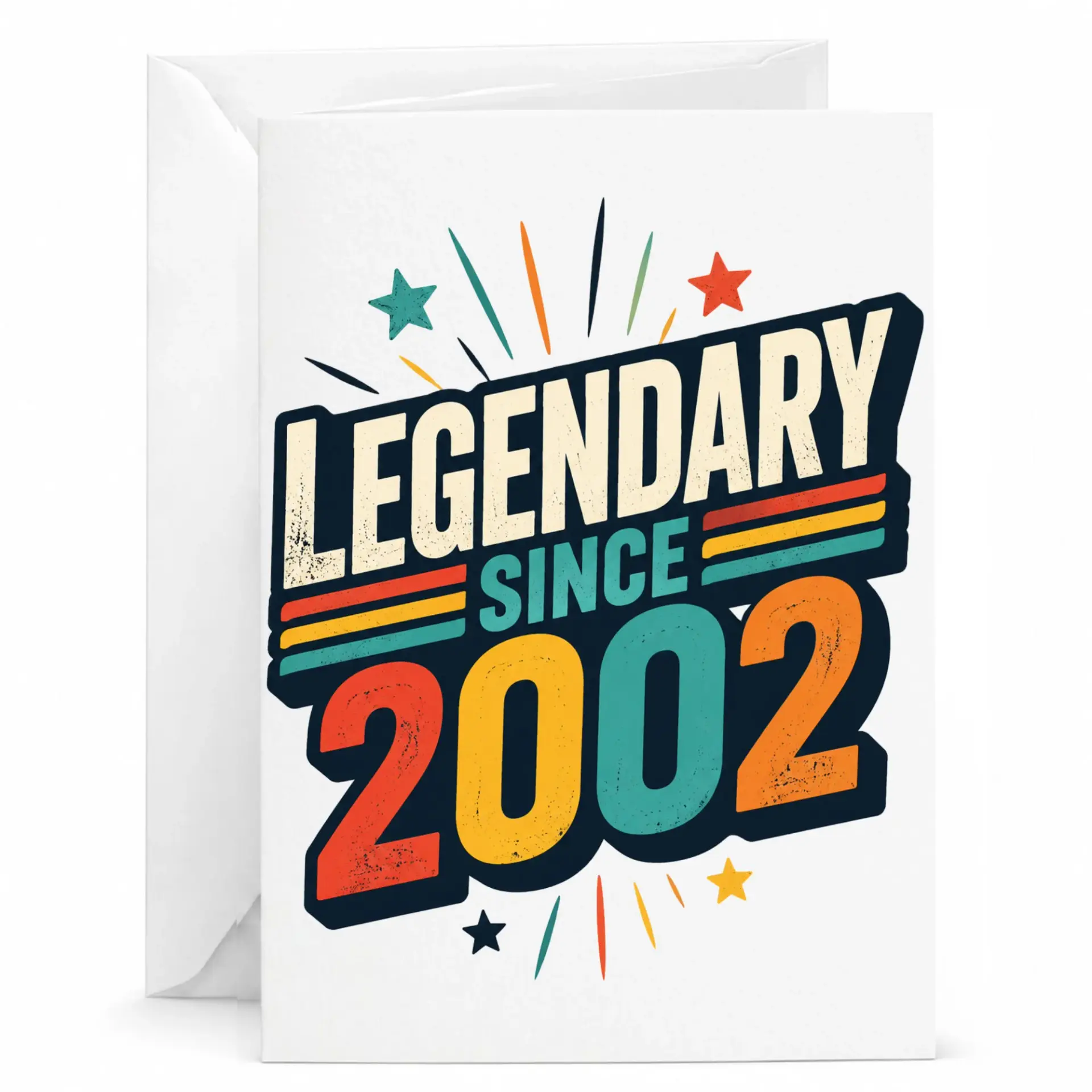 Birthday Card Legendary Since 2002 Retro Vintage Style Greeting Card for Milestone Birthdays and Celebrations