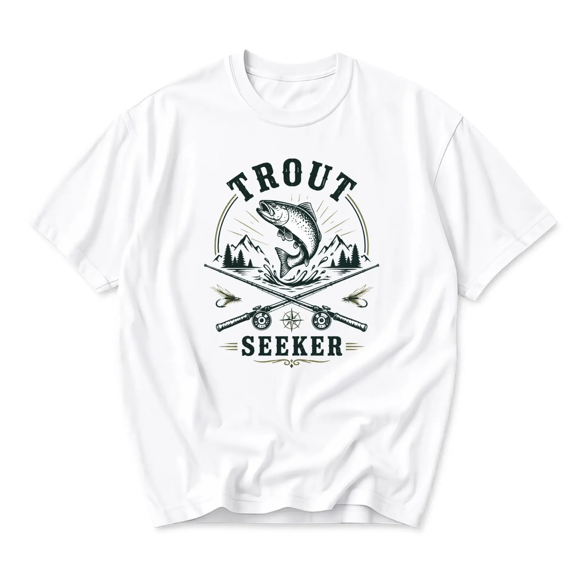 T-shirt Trout Seeker Graphic Tee Fishing Adventure Shirt Outdoors