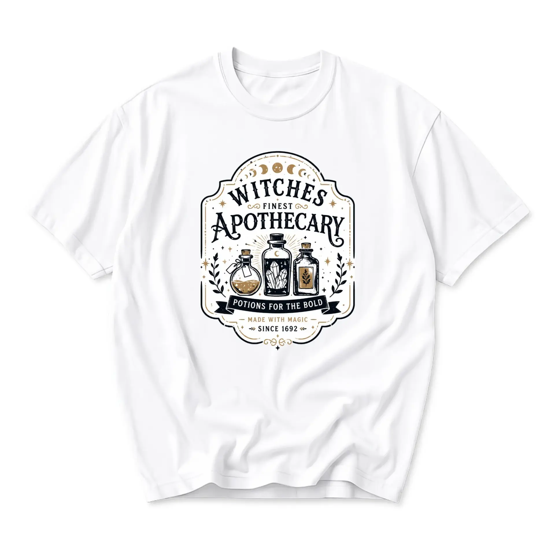 Graphic Tee Witches Apothecary Unisex Cotton T-Shirt Casual Everyday Apparel for Magic Enthusiasts and Folklore Fans