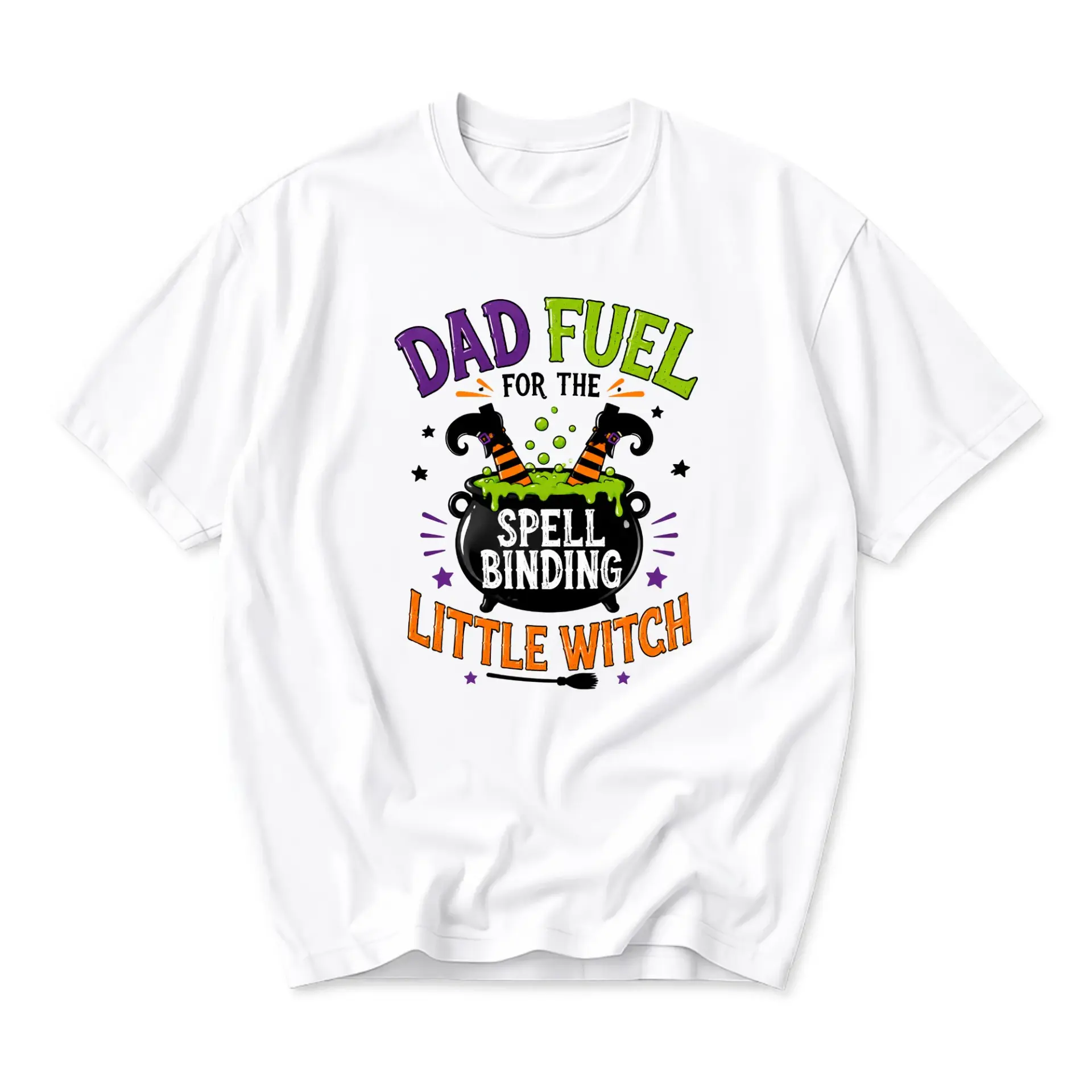 Funny Shirt Dad Fuel for the Spell Binding Little Witch Graphic Printed T-Shirt Casual Unisex Halloween Crew Neck Tee