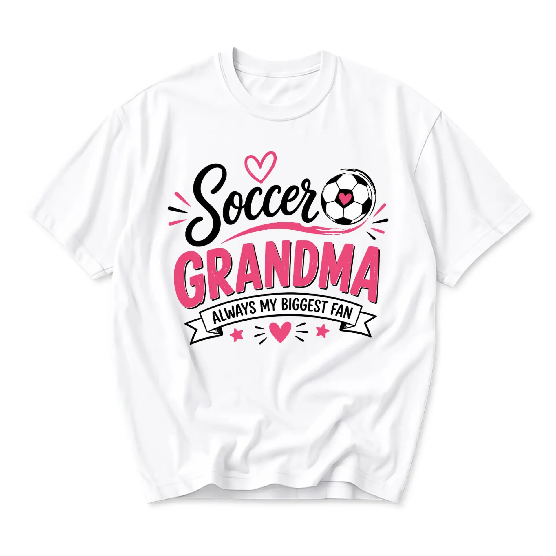 Funny Shirt Soccer Grandma Always My Biggest Fan Graphic Tee Casual Unisex