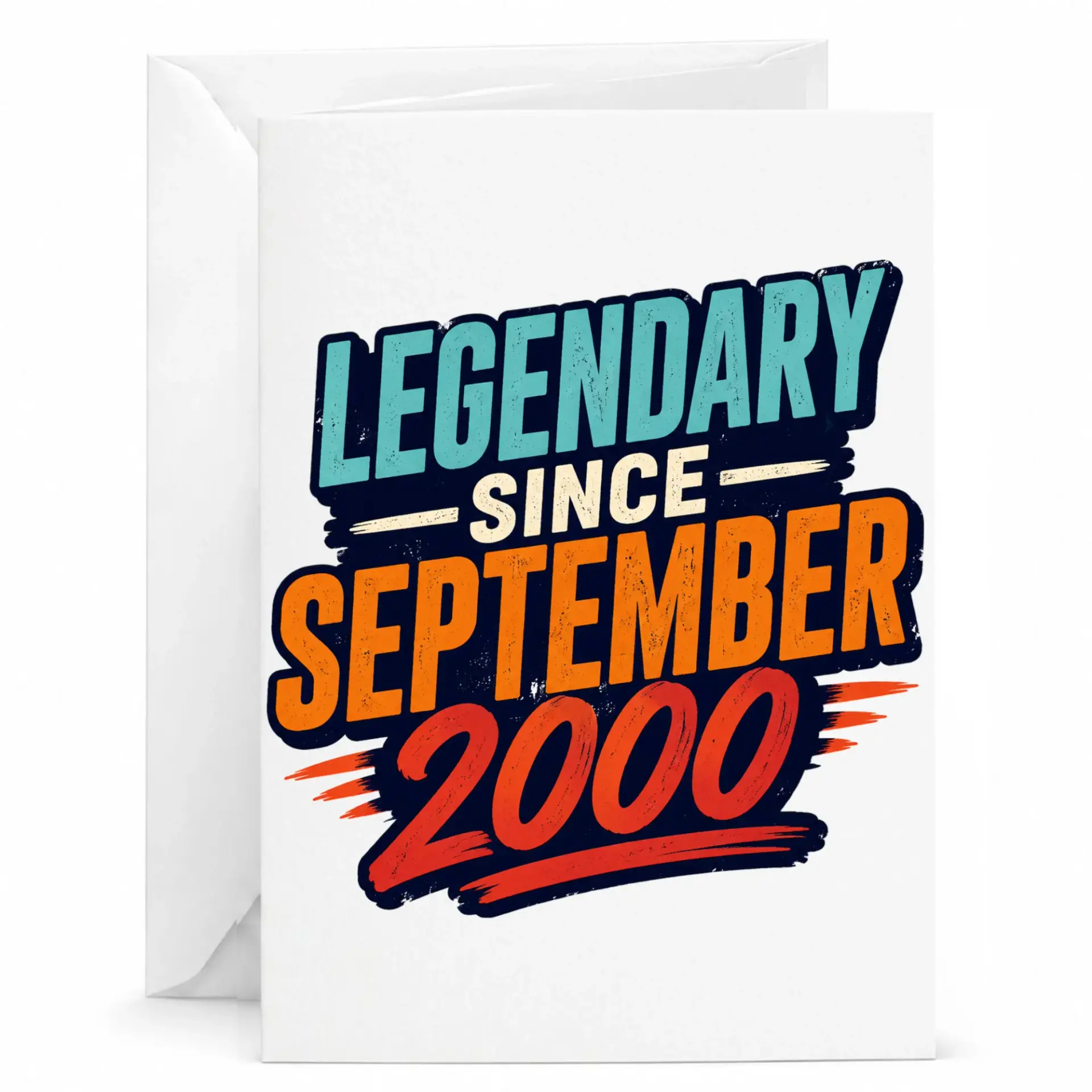 Greeting Card Legendary Since September 2000 Vintage Style Birthday Celebration Message for Friends and Family