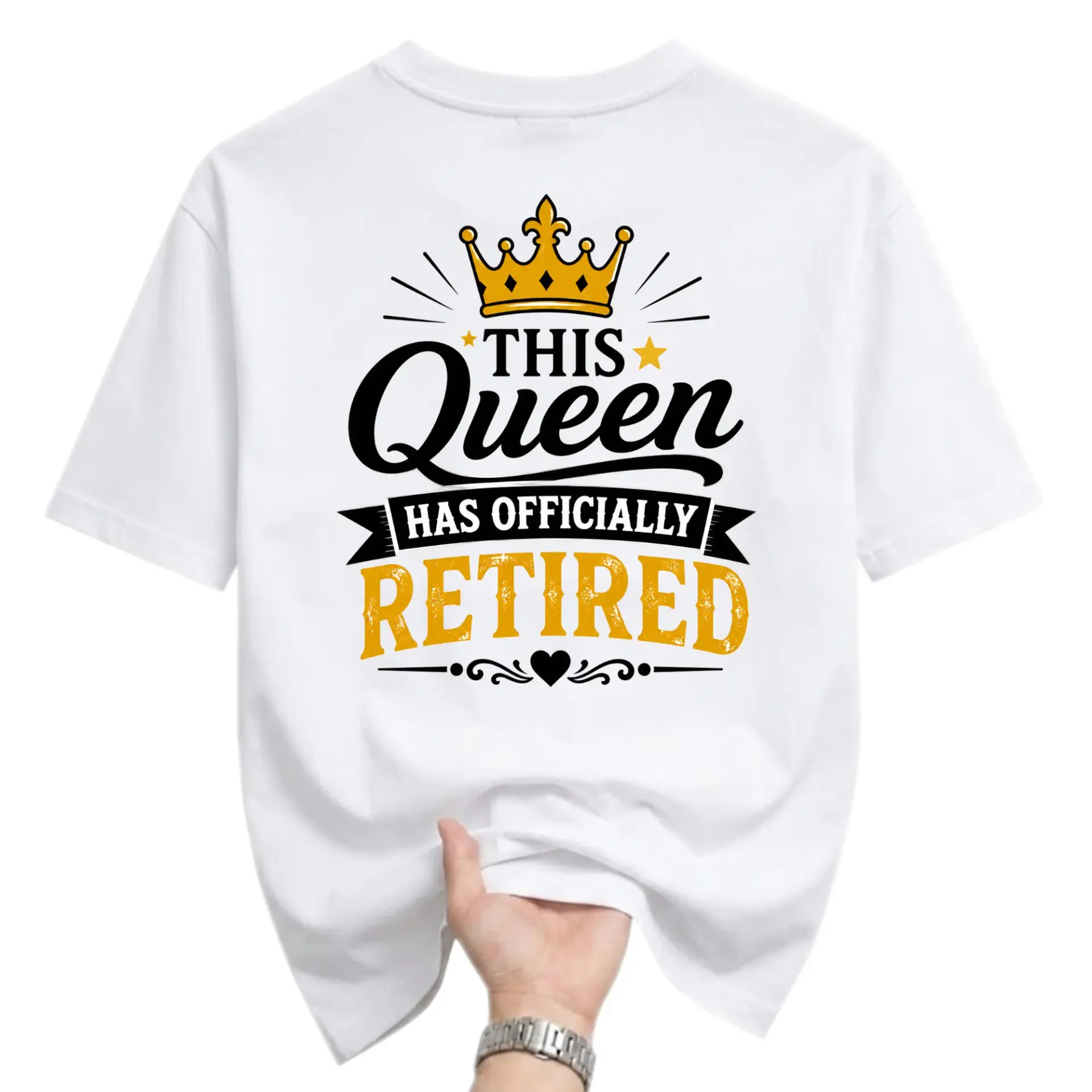 Funny Shirt This Queen Has Officially Retired Graphic Tee Comfortable Cotton Blend Casual Crew Neck Top for Retirement