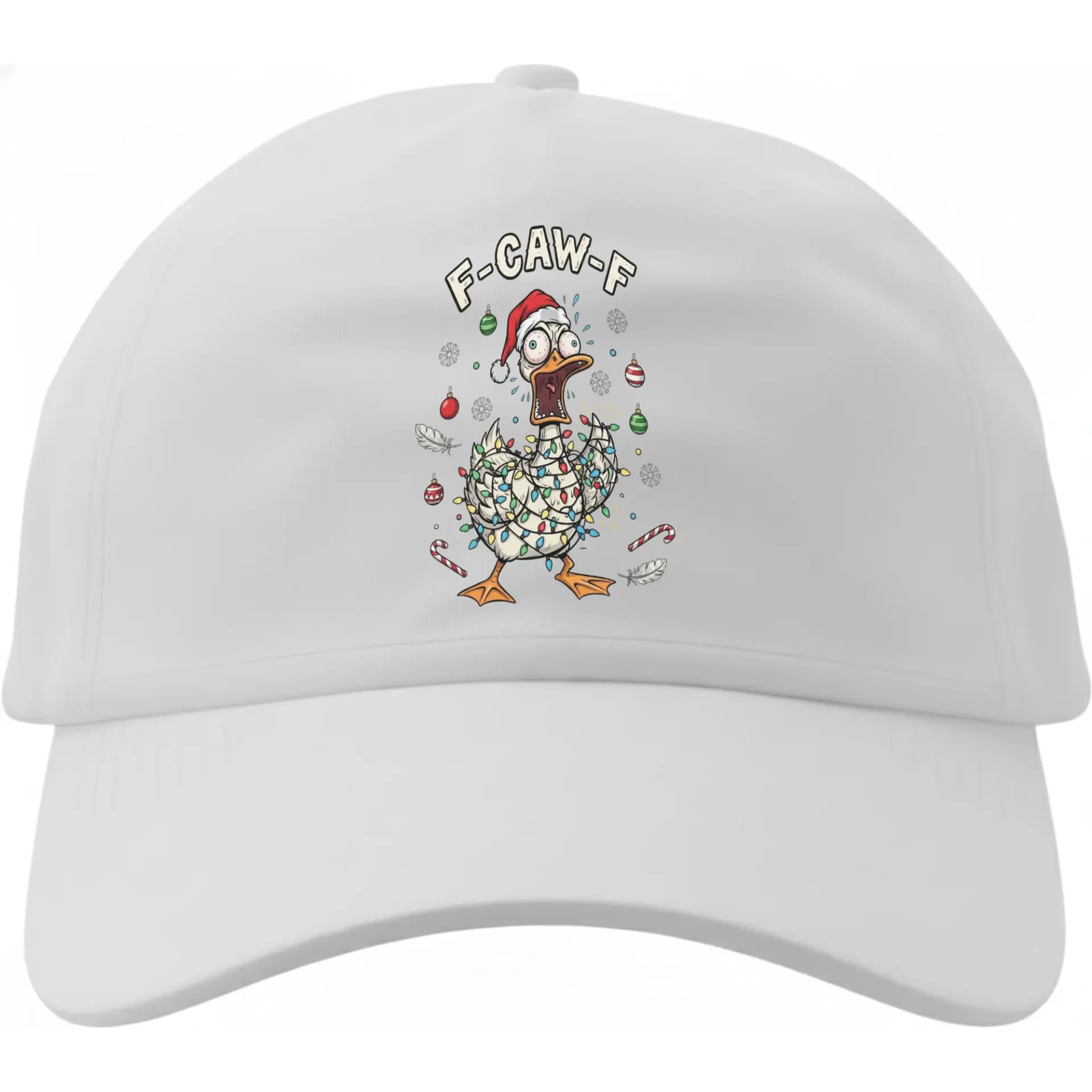 Baseball Cap Featuring Funny Goose Wrapped in Holiday Lights Design for Comfortable Everyday Sun Protection and Travel