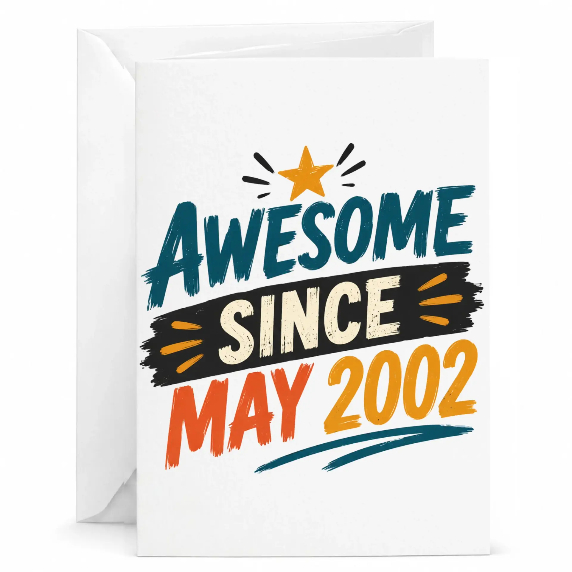 Birthday Card Awesome Since May 2002 Retro Vintage Style Greeting Card for Milestone Celebration and Keepsake Gift
