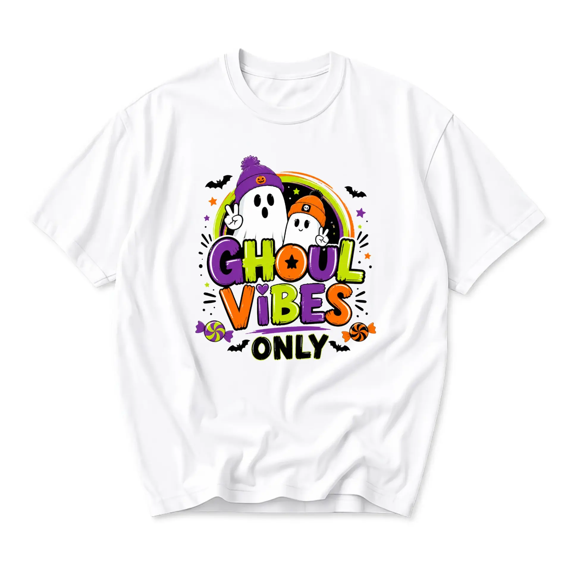 Graphic Tee Ghoul Vibes Only Unisex T-Shirt Seasonal Casual Wear Halloween Inspired Apparel for Comfortable Daily Style