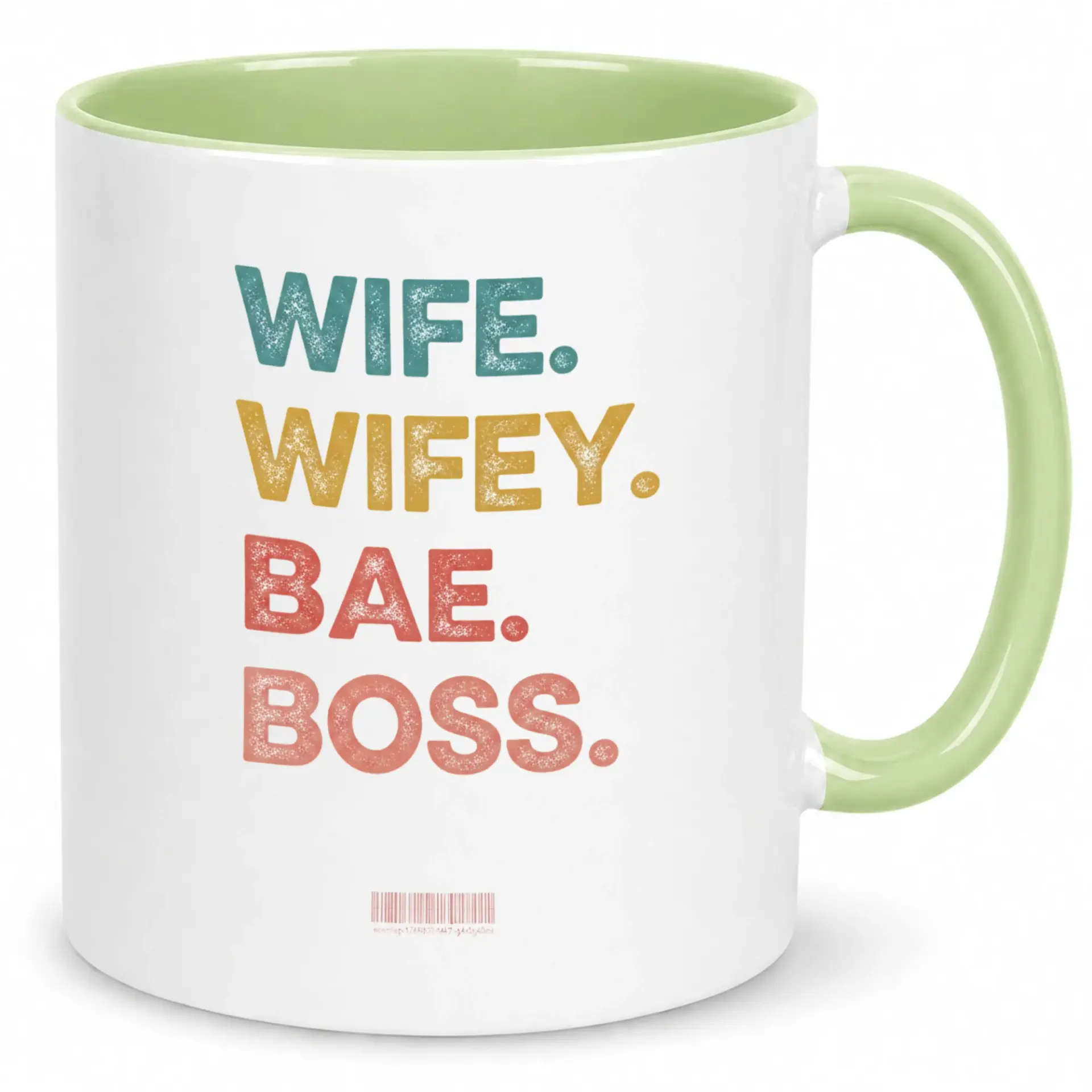 Funny Coffee Mug for Her with Wife Wifey Bae Boss Text Unique Ceramic Drinkware Home Office Inspirational Daily Reminder Gift