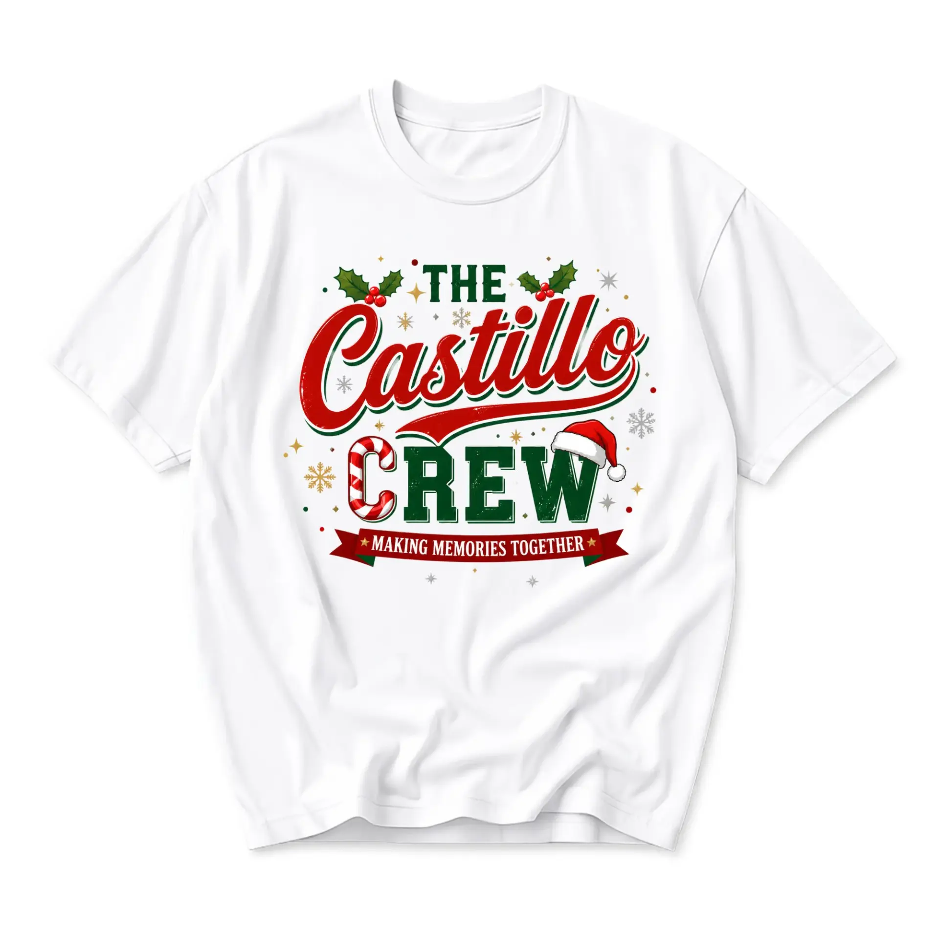Graphic Tee the Castillo Crew Unisex Holiday Shirt for Casual Everyday