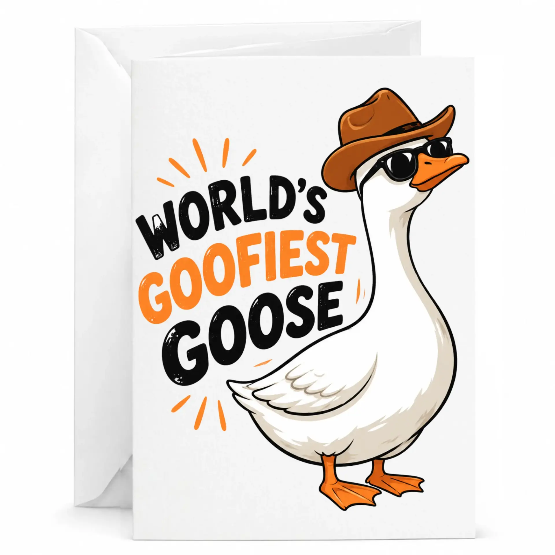 Funny Card World’s Goofiest Goose Greeting Card for Friends and Family, Whimsical Animal Stationery for Any Celebration