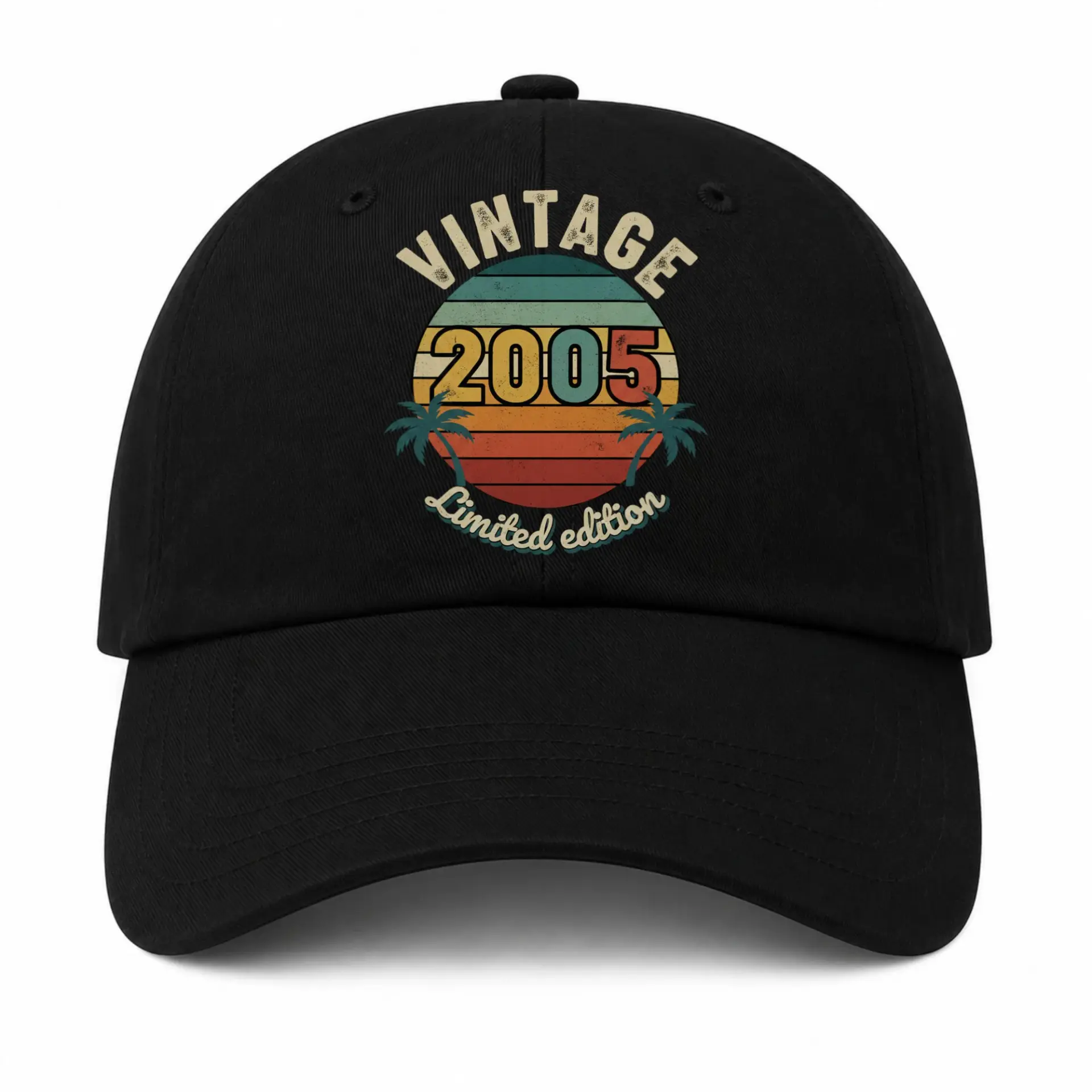 Baseball Cap Vintage 2005 Birthday Sunset Palm Tree Graphic Hat