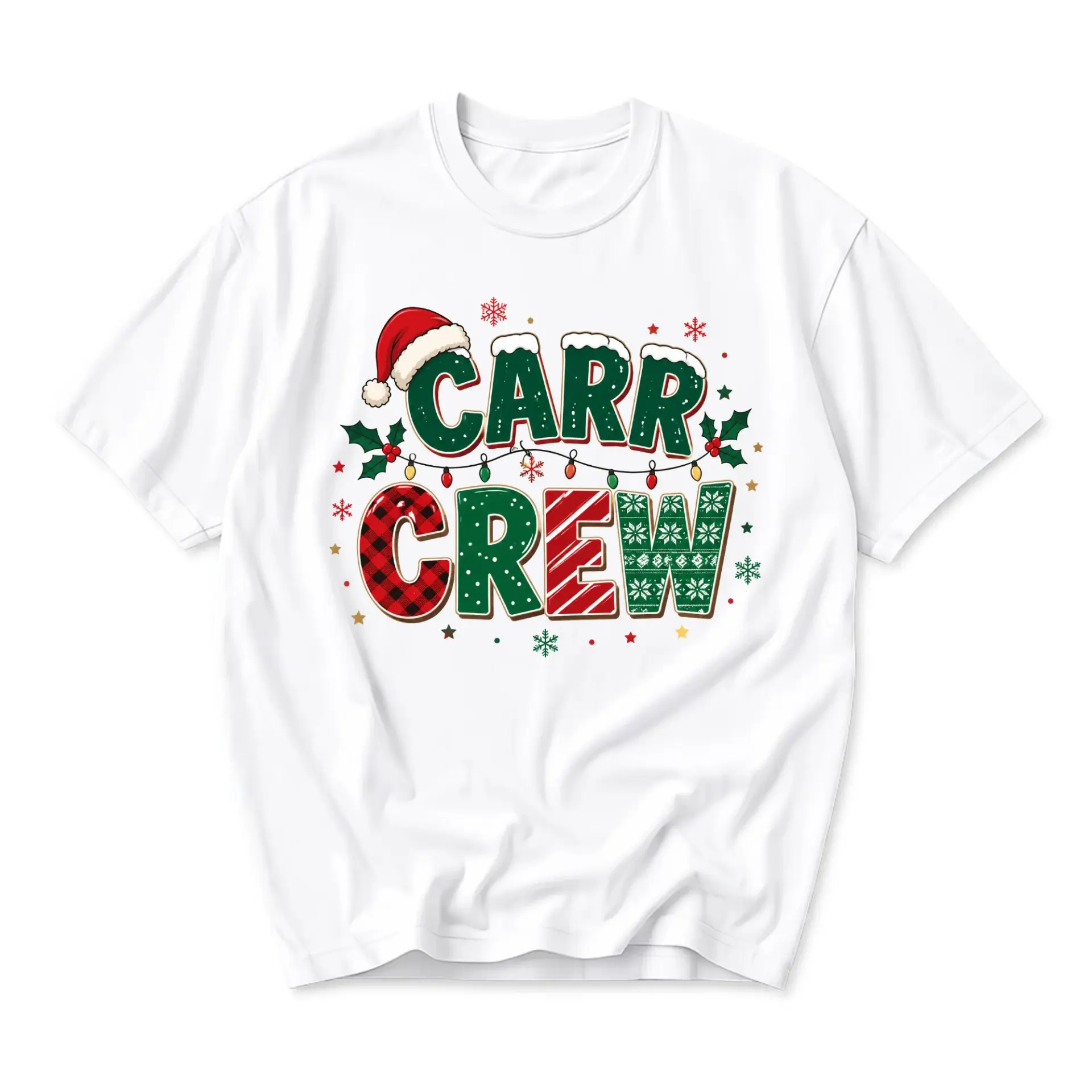 Graphic Tee Carr Crew Christmas Shirt Unisex Holiday Season Apparel Festive