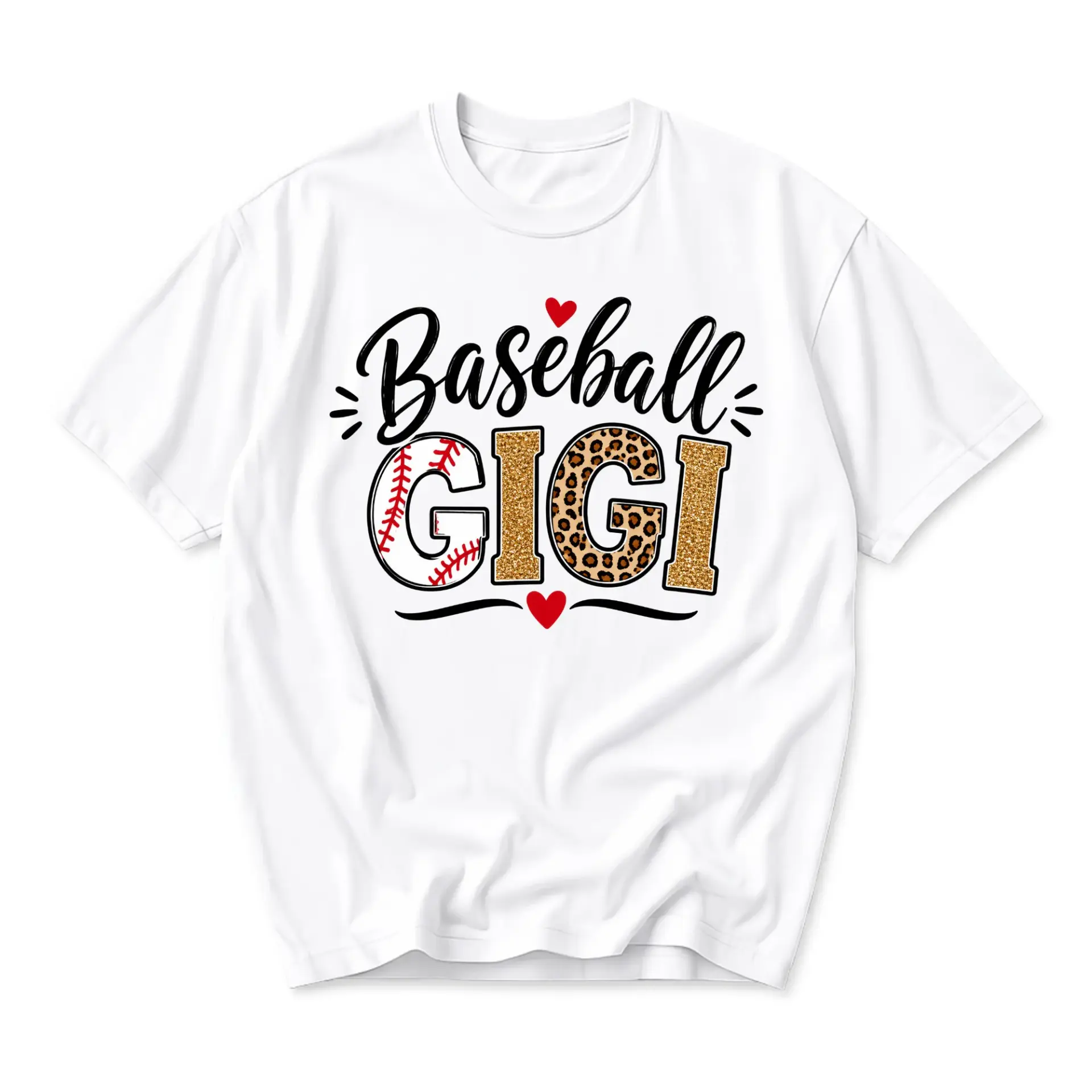 Graphic Tee Baseball Gigi Shirt Sport Themed Crew Neck Casual Top for Everyday Wear Comfortable Cotton Blend Apparel