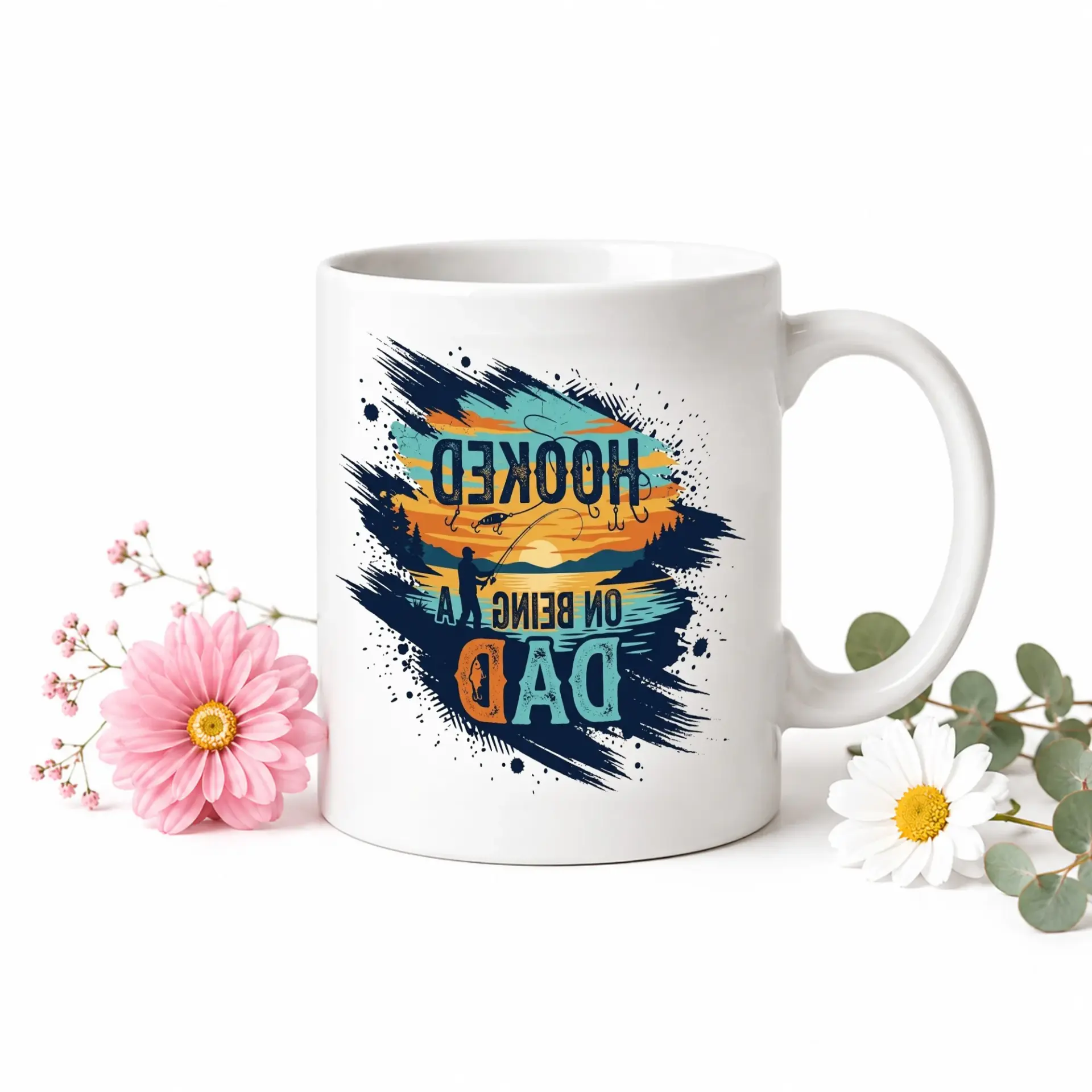 Funny Fishing Themed Coffee Mug on Being a Dad Gift Ceramic Cup for Beverage Enthusiasts and Morning Routine