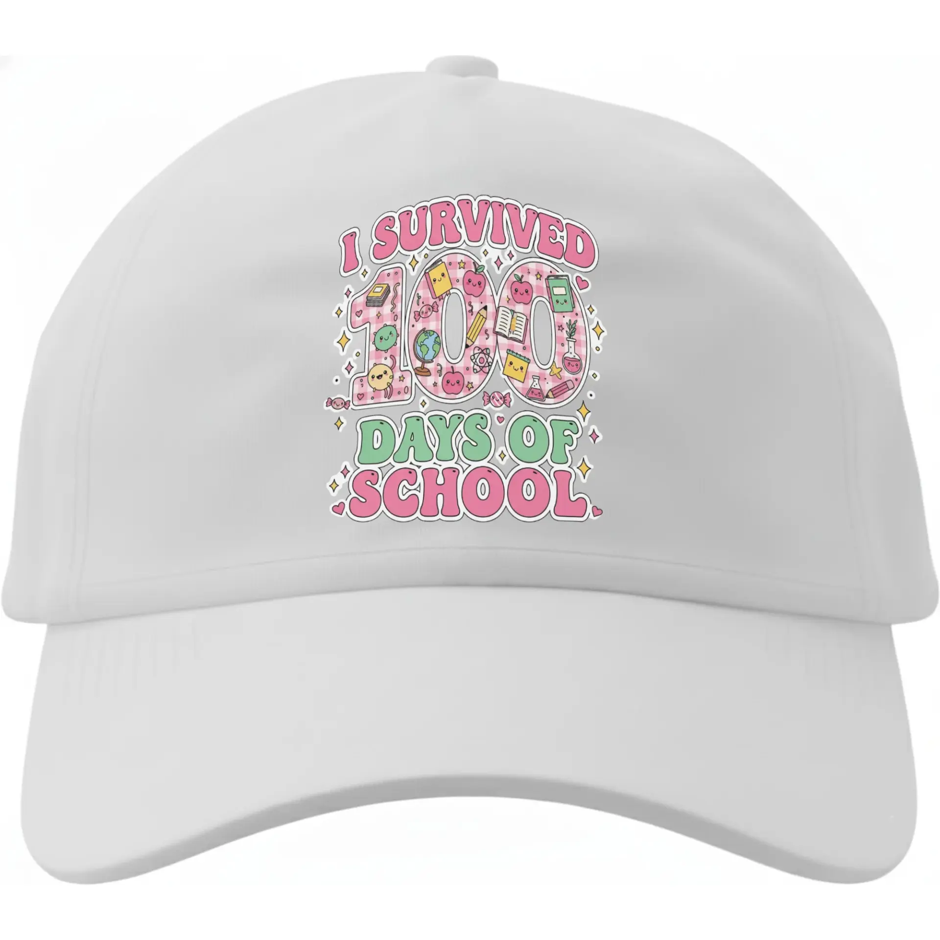 Baseball Cap I Survived 100 Days of School Funny Graphic Dad Hat Comfortable Cotton Low Profile Adjustable Sun Hat