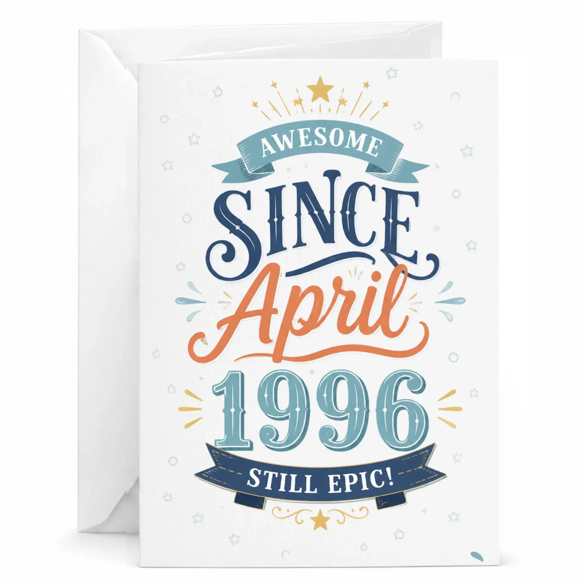 Birthday Card Awesome Since April 1996 Still Epic Vintage Style Greeting Card for Milestone Celebration