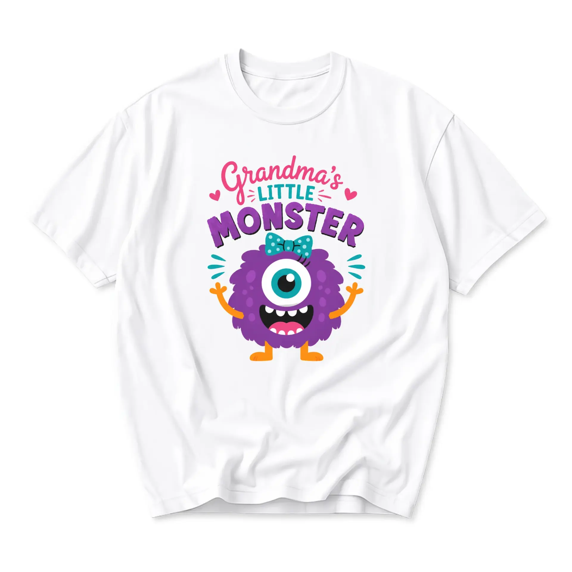 Funny Shirt Grandma’s Little Monster Graphic Tee Unisex Crew Neck Comfortable Casual Cotton Blend Apparel