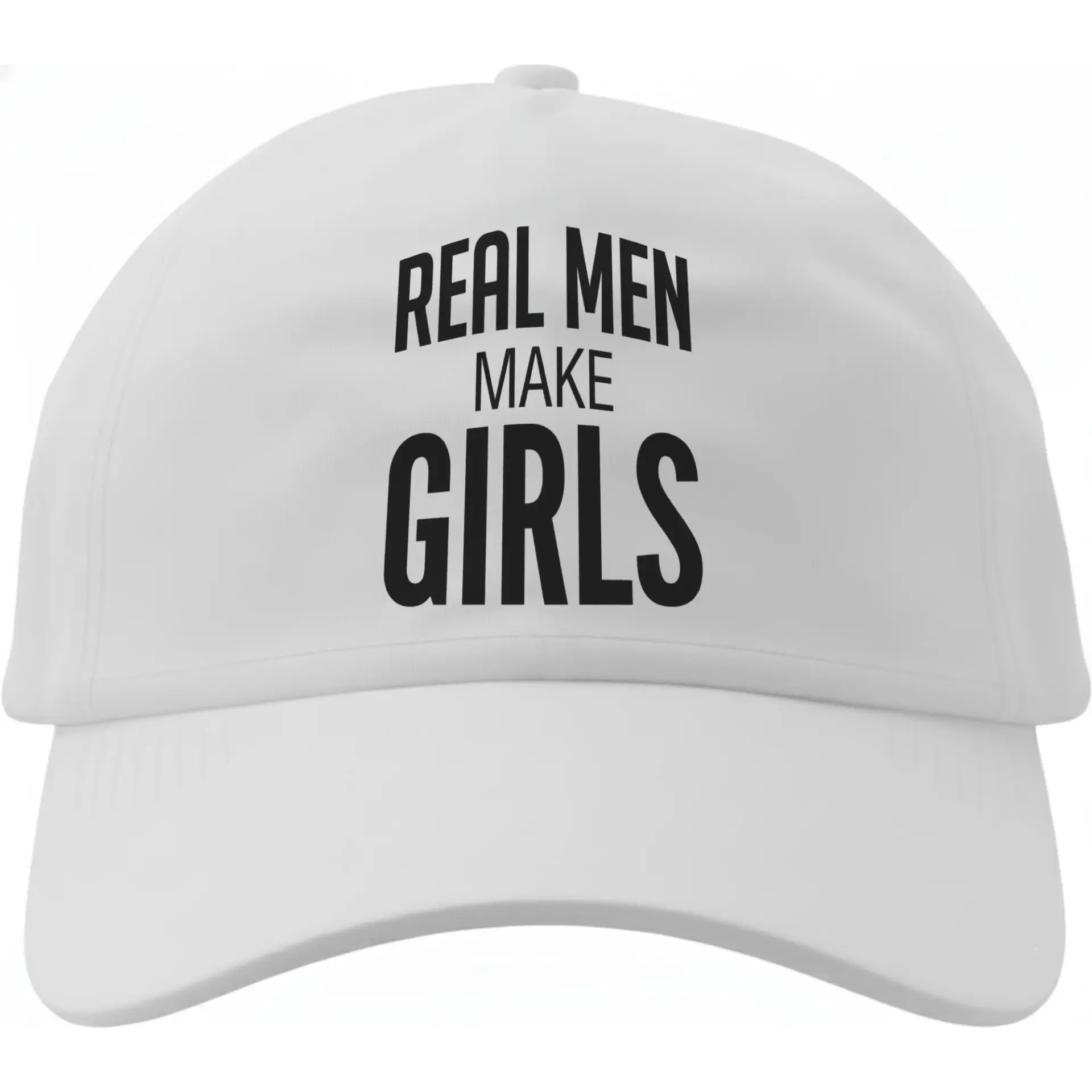 Dad Hat Baseball Cap with Funny Real Men Make Girls Graphic Design White Adjustable Low Profile Cotton Unisex Headwear