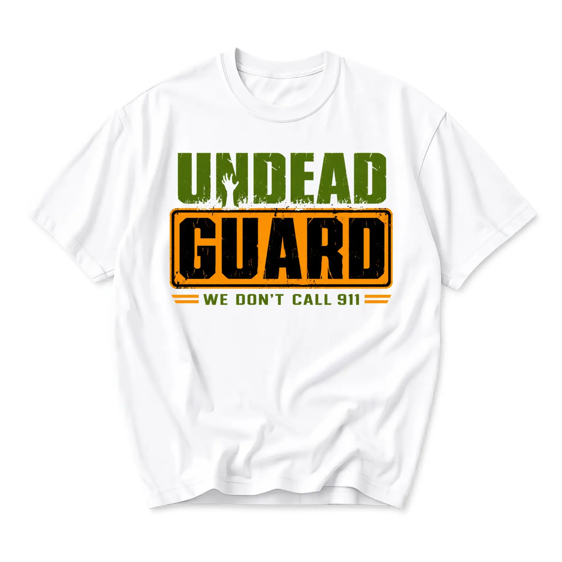 Funny Shirt Undead Guard Graphic Tee Men Women Casual Crew Neck Top Short Sleeve Distressed Style Cotton Blend Apparel