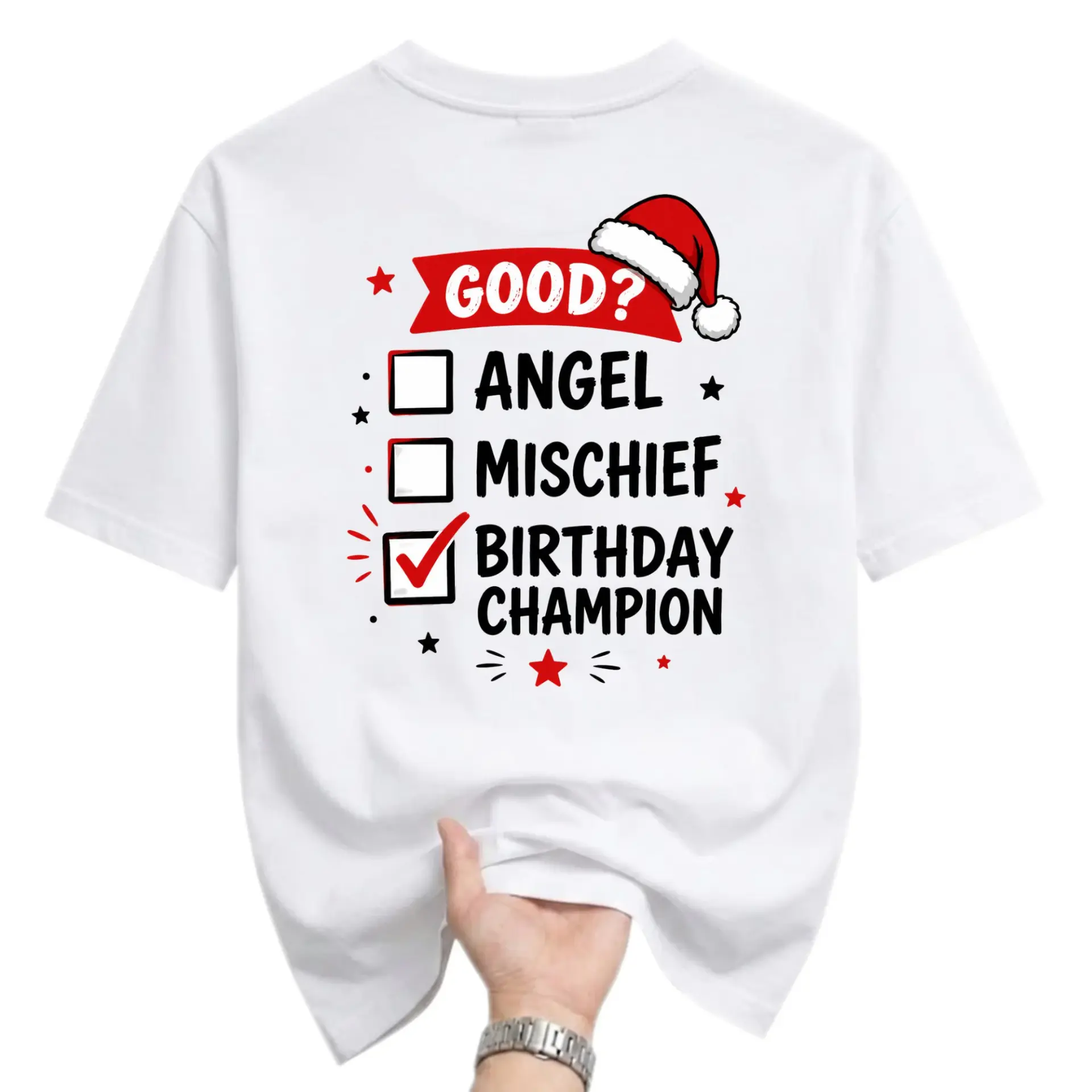 Funny Shirt Birthday Checklist Graphic Tee Holiday Theme Humorous Unisex Cotton Casual Apparel Top