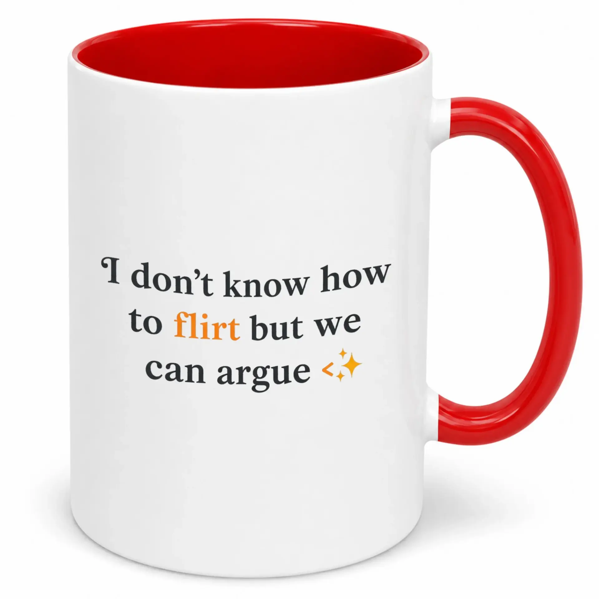Funny Ceramic Coffee Mug with Humorous Quote Design, "i Don't Know How to Flirt" Sarcastic Novelty Beverage Cup for Home & Office