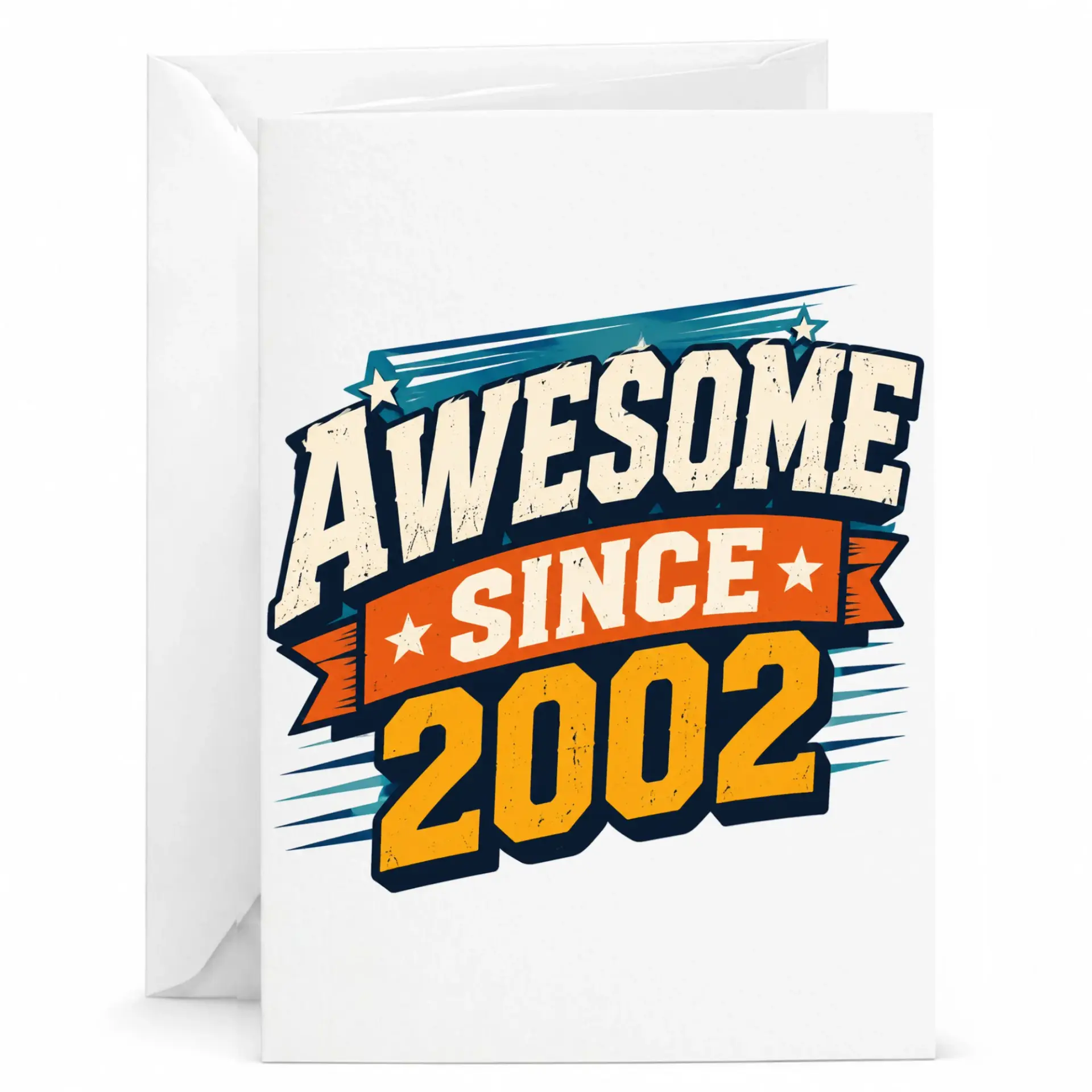 Birthday Card Awesome Since 2002 Vintage Style Greeting Card for Milestone Celebrations and Birthday Party Events