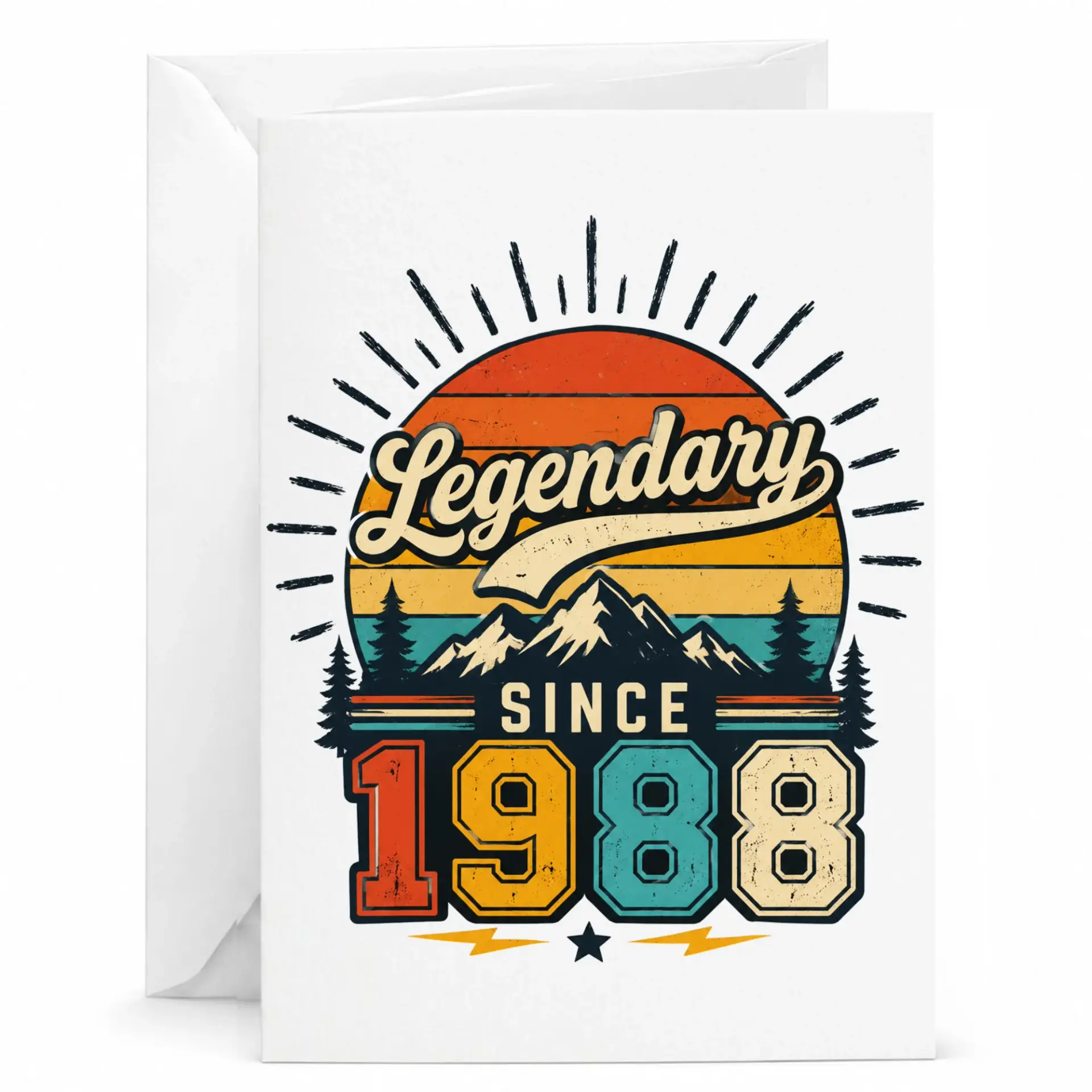 Greeting Card Legendary Since 1988 Birthday Card for Milestone Anniversary Celebration and Special Occasions