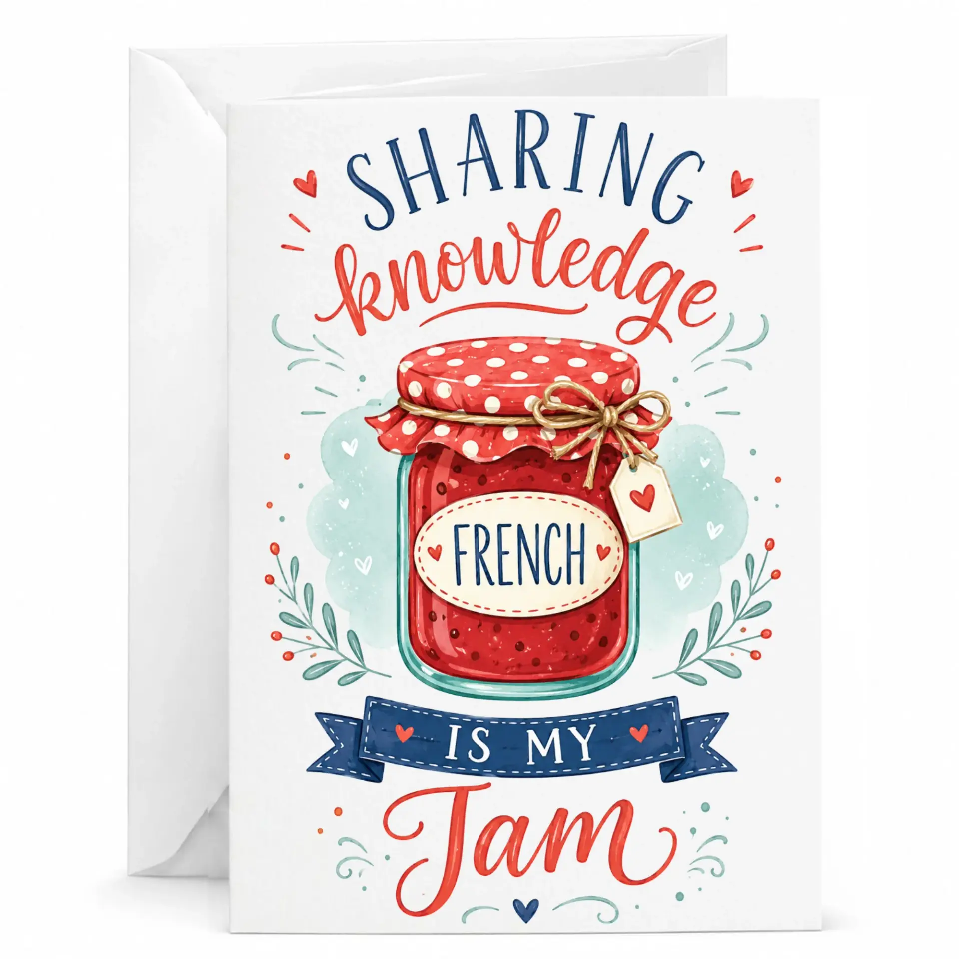 Funny Language Pun Greeting Card Sharing Knowledge Is My for Teachers Mentors and Lovers