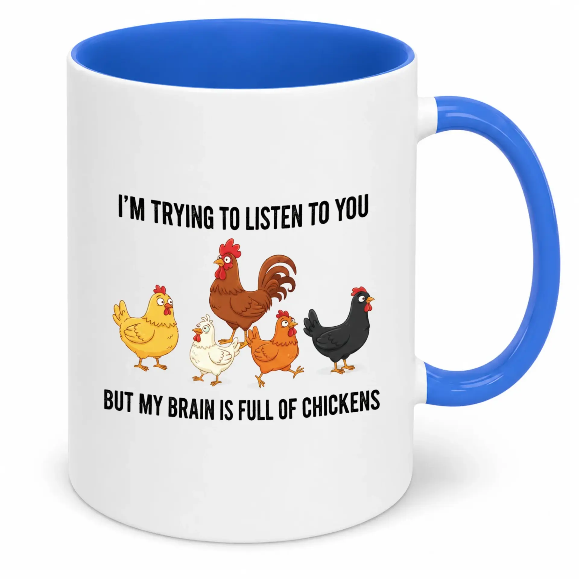 Funny Ceramic Coffee Mug with Chicken Design and Humorous Quote – Novelty Beverage Cup for Farm Animal Lovers Coworkers Friends Family