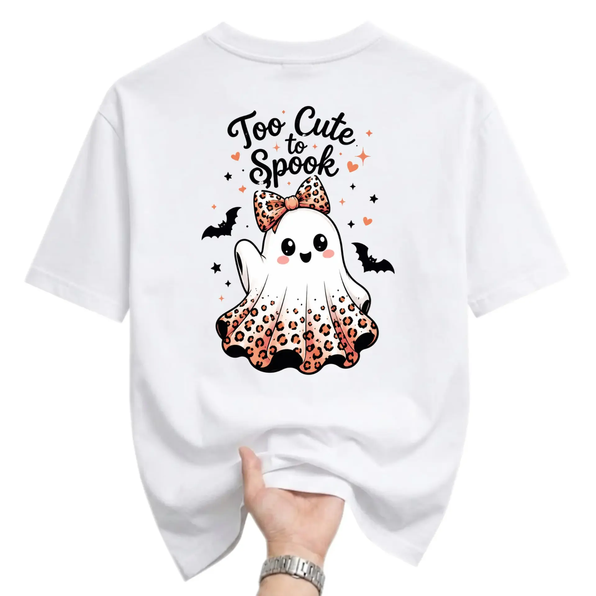 Funny Shirt Too Cute to Spook Graphic Tee Unisex Short Sleeve Crew Neck Casual Cotton Blend Fall Holiday Apparel