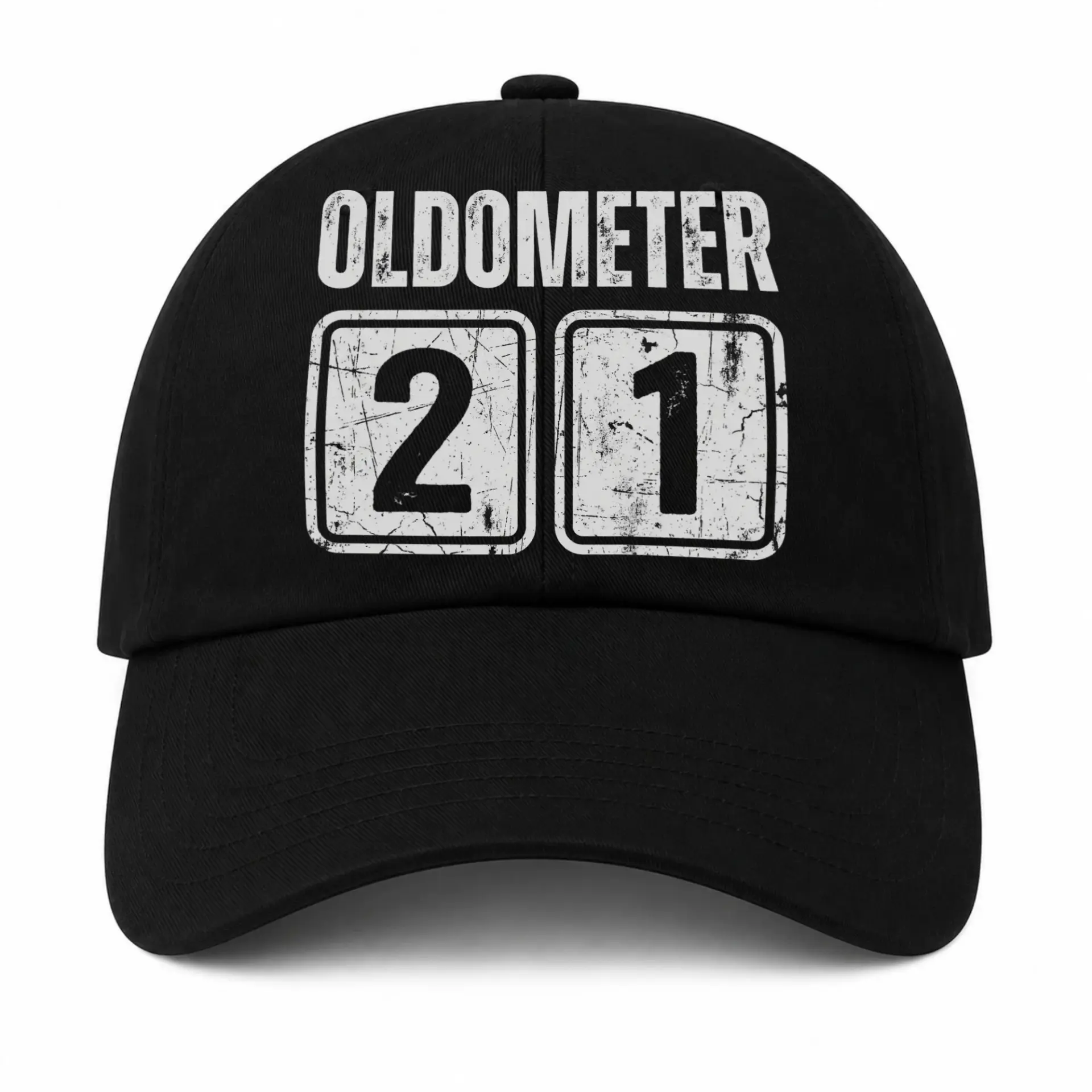 Baseball Cap Oldometer 21 Funny Birthday Graphic Printed Dad Hat