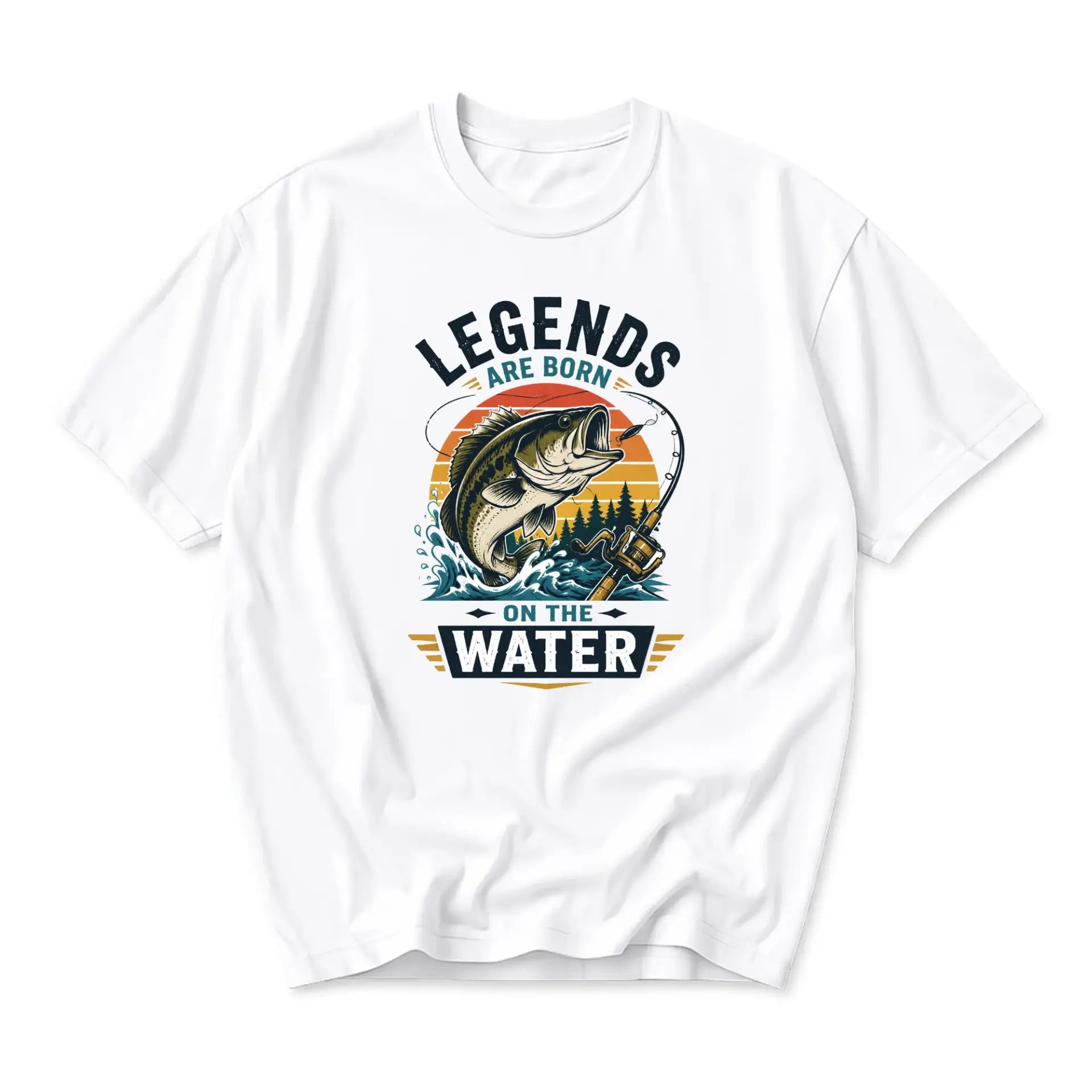 Graphic Tee Legends Are Born Fishing Lover Unisex Crew Neck Short Sleeve Casual Cotton Blend Shirt