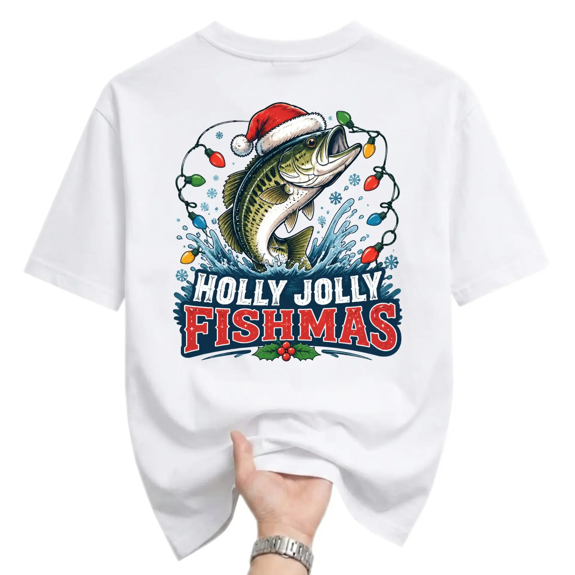 Funny Shirt Fishmas Graphic Tee for Fishing Enthusiasts Holiday Season