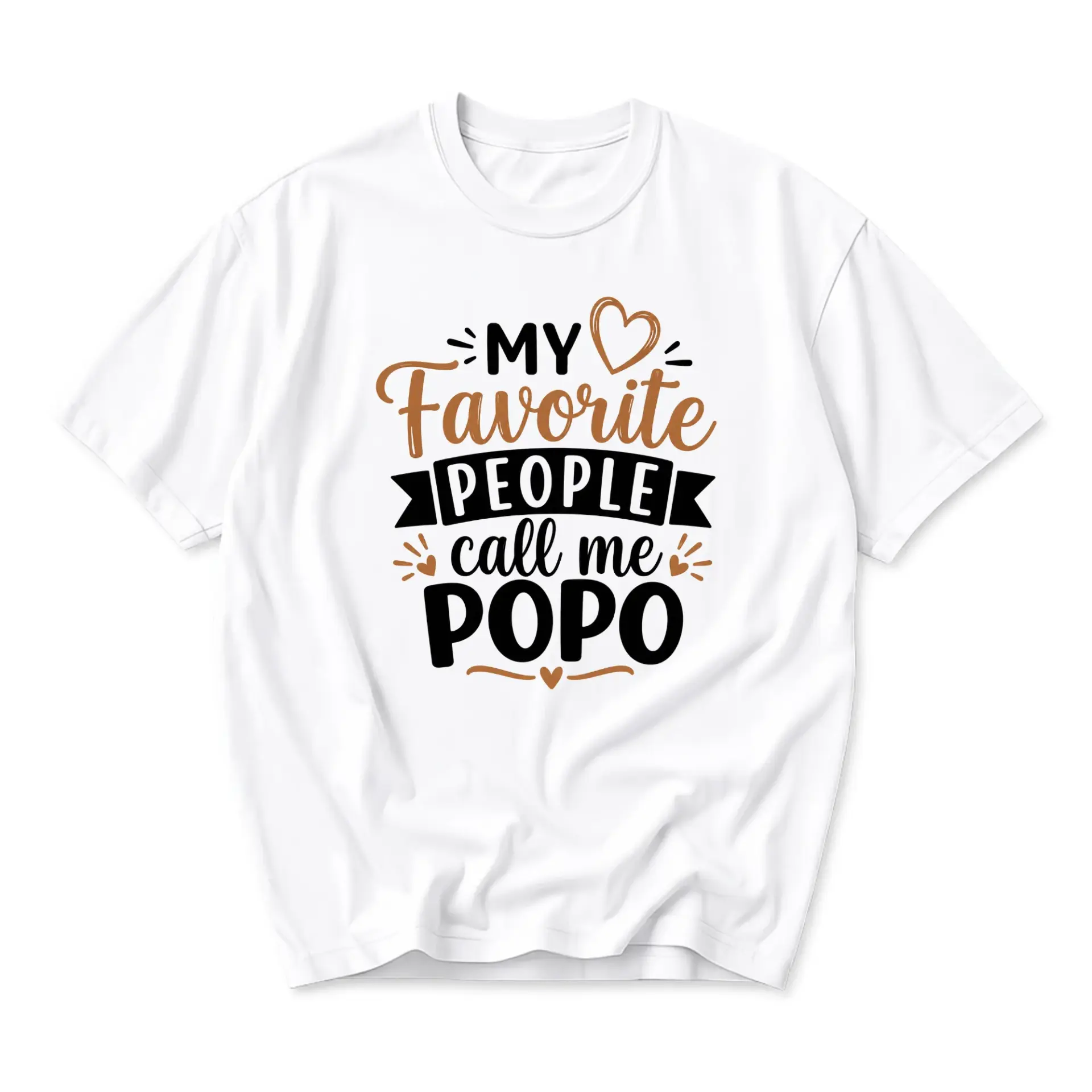 Graphic Tee My Favorite People Call Me Popo Unisex Crew Neck Casual Shirt Comfortable Everyday Apparel for Men and Women