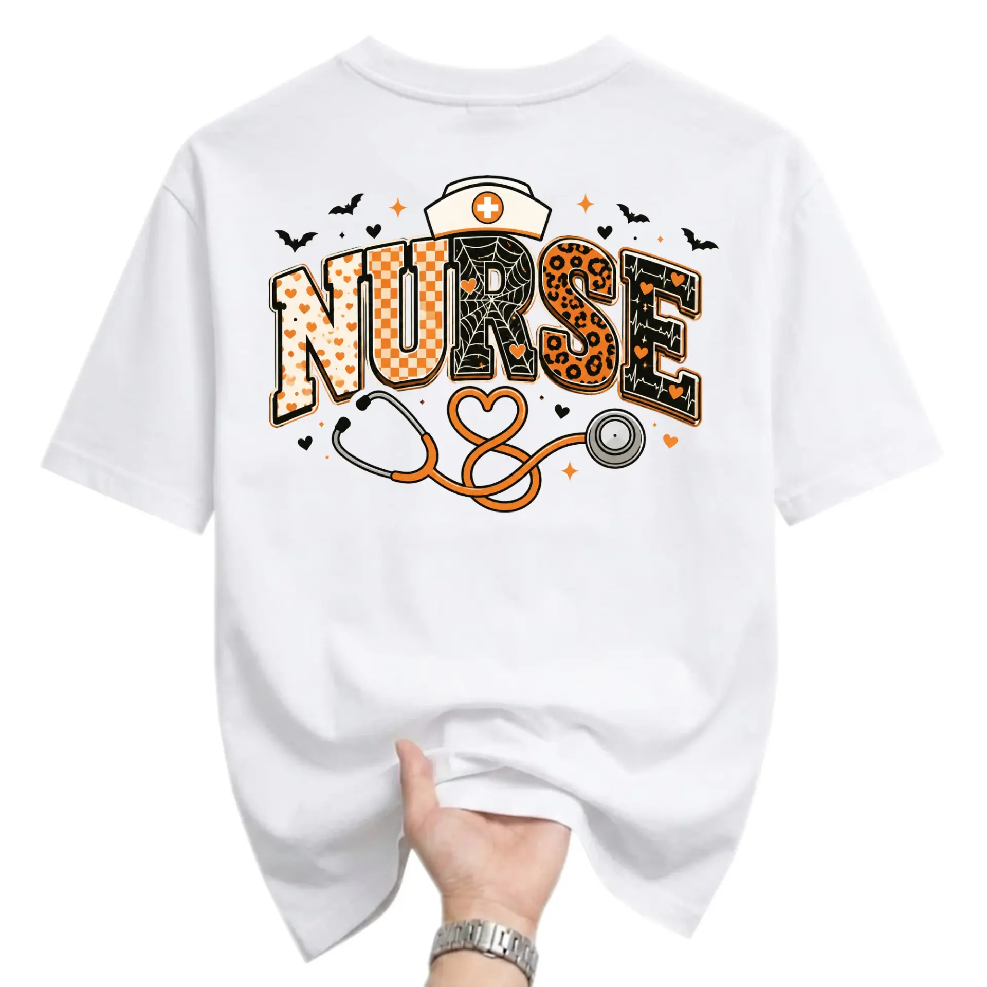 Graphic Tee Nurse Halloween Themed Shirt Medical Professional Apparel Unisex Crew Neck Casual Cotton Top