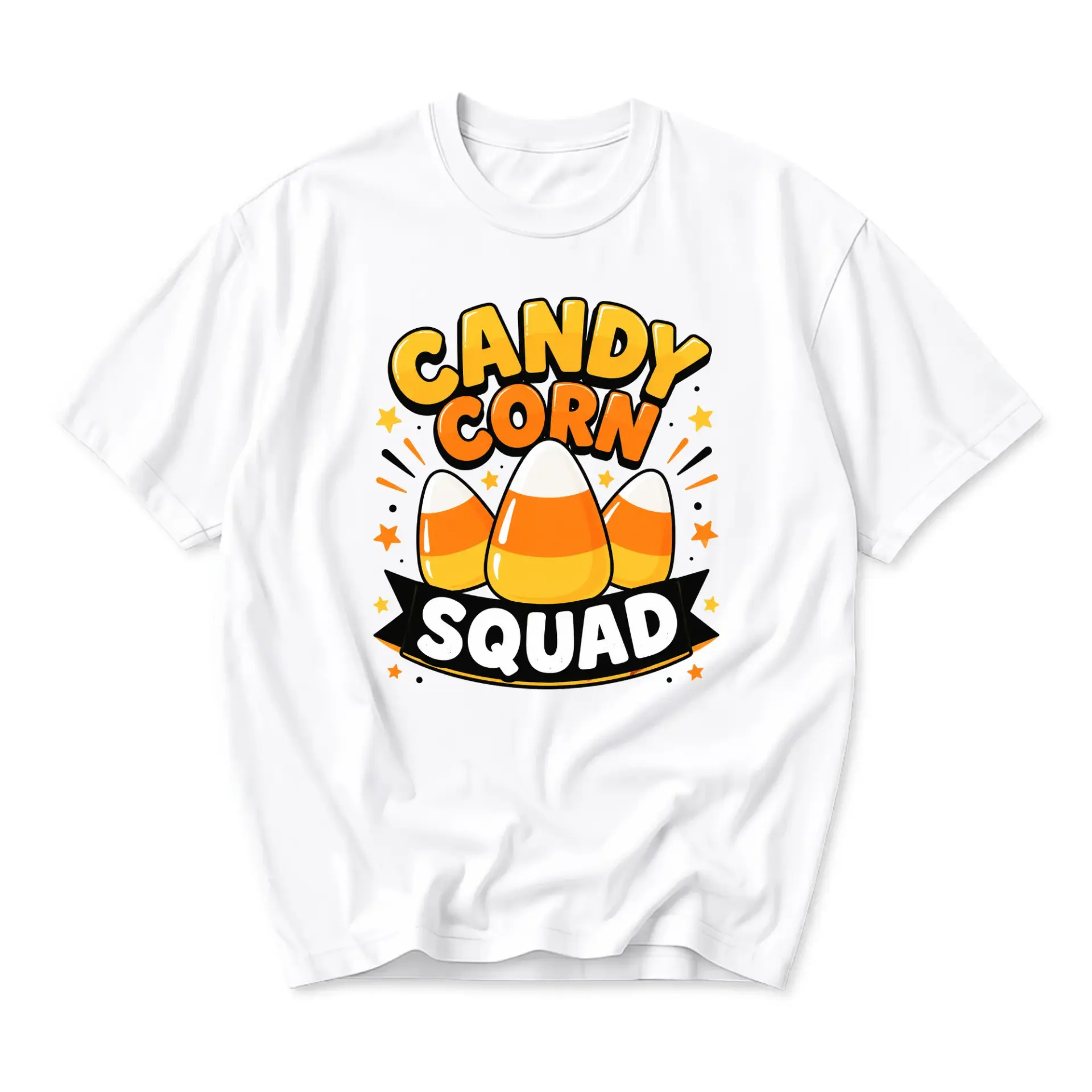 Funny Shirt Candy Corn Squad Graphic Tee Unisex Crew Neck Casual Cotton Blend Soft Comfortable Everyday Wear Apparel