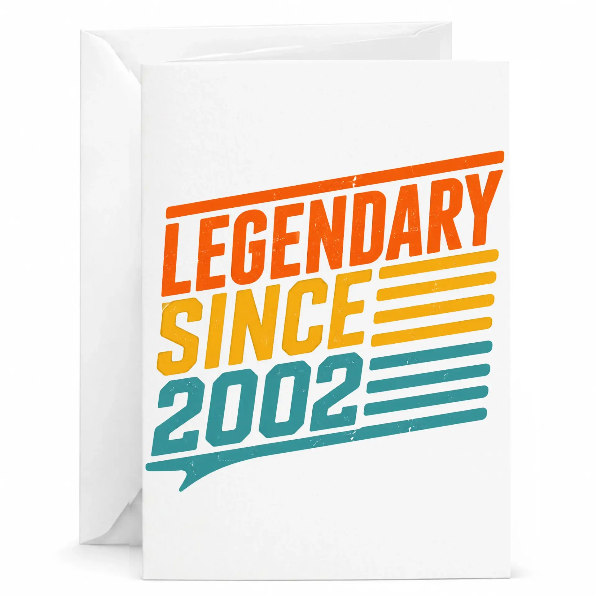 Birthday Card Legendary Since 2002 Retro Style Greeting Card for Friends and Family Milestone Celebration