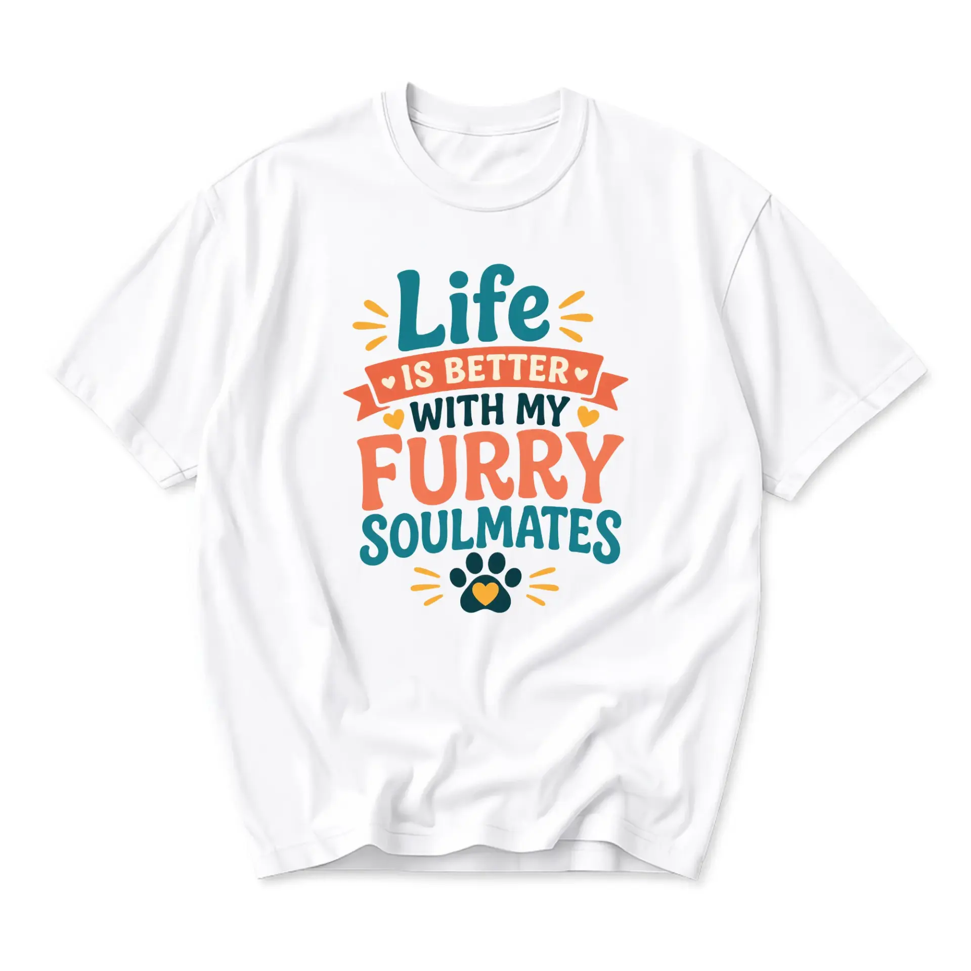 Graphic Tee Life Is Better with Retro Pet Lover Design Unisex Casual Crew
