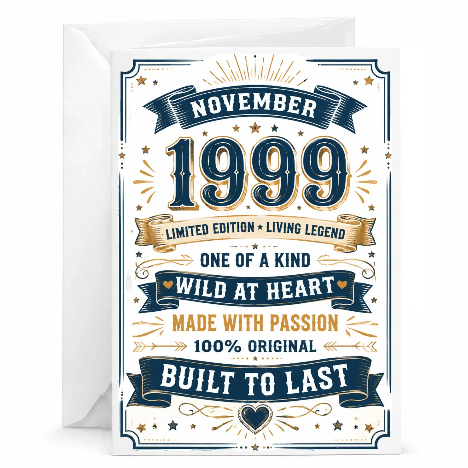 Birthday Card for November 1999 Vintage Limited Edition Living Legend Greeting Card with Matching White Envelope