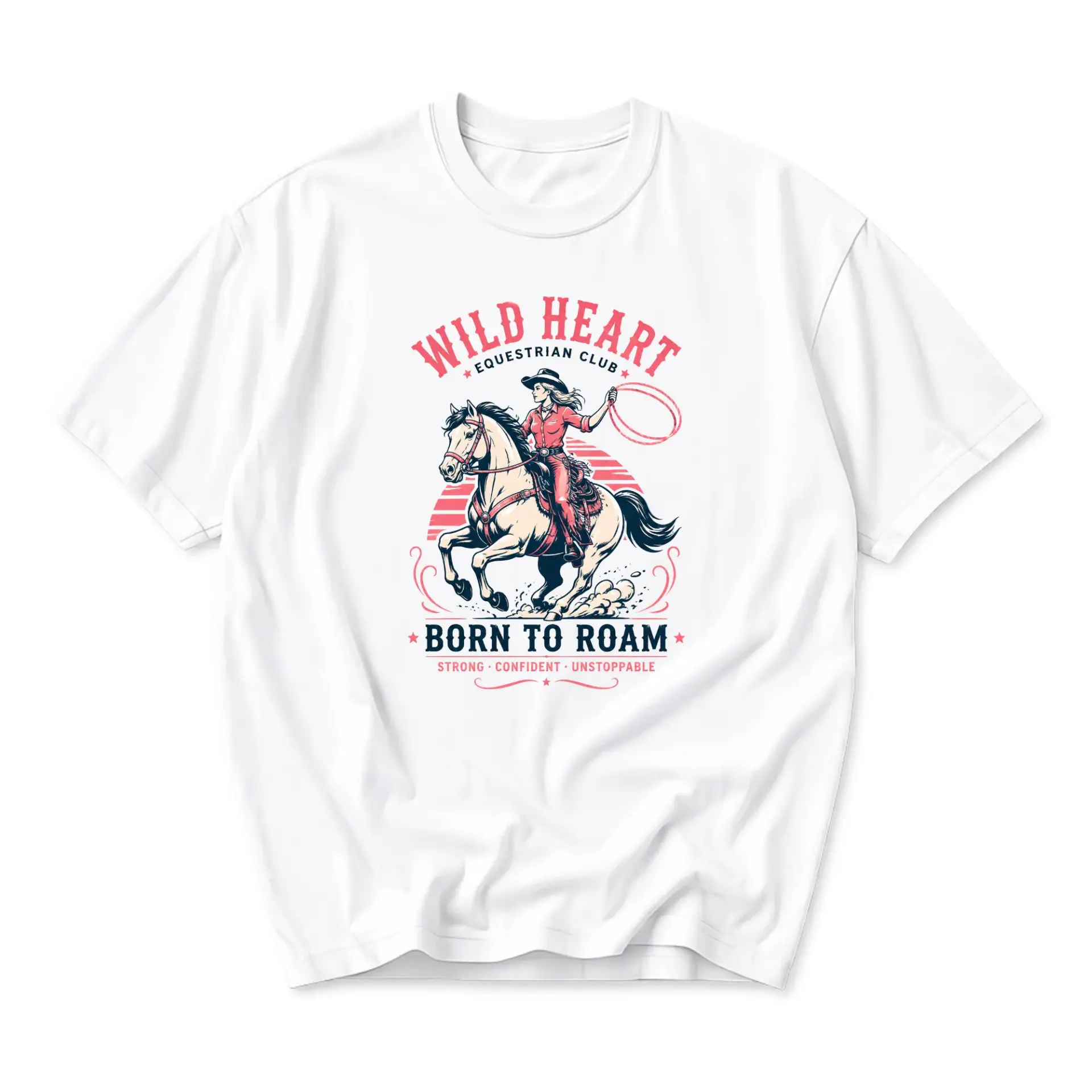 Graphic Tee Wild Heart Shirt Western Cowboy Horse Lover Unisex Crew Neck