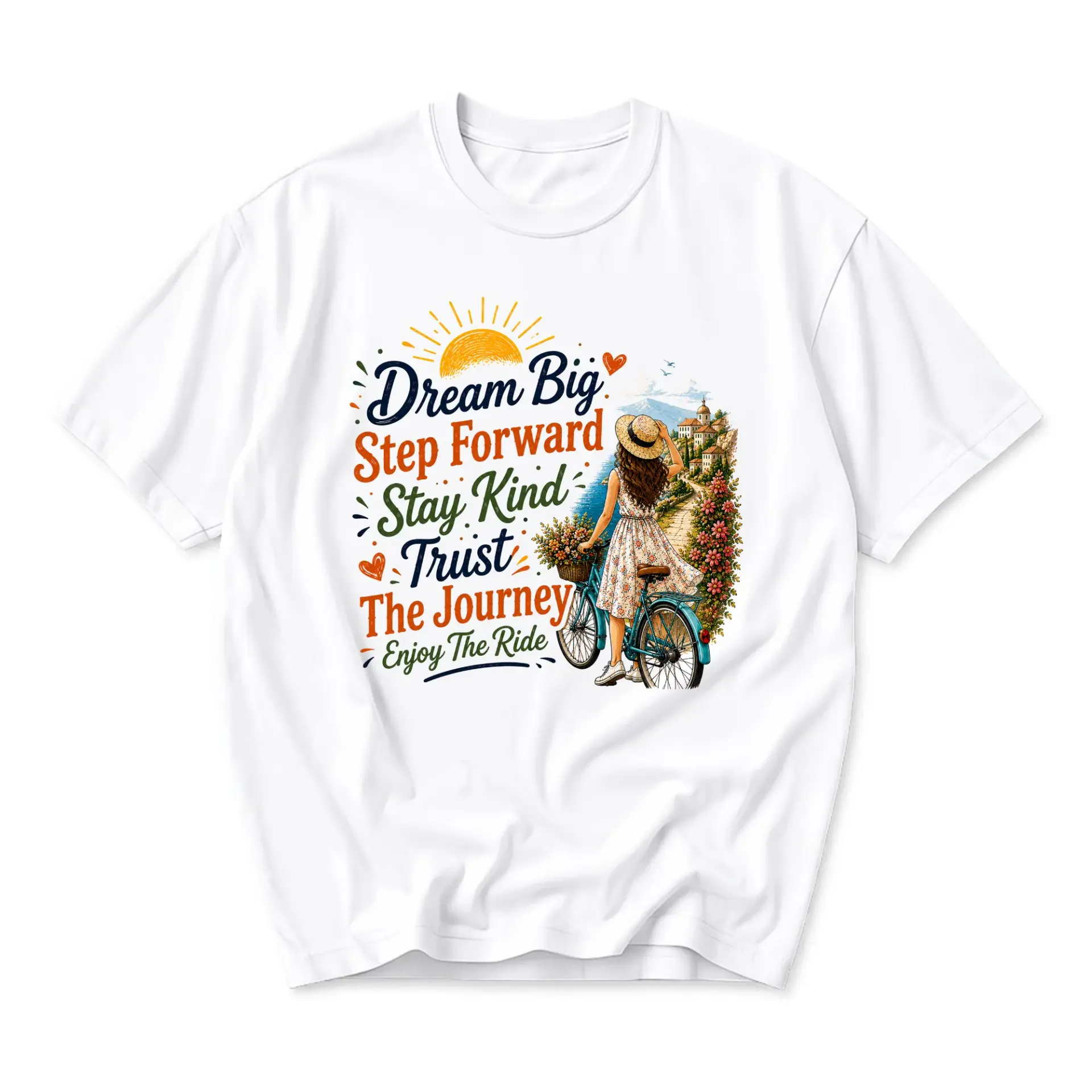 Graphic Tee Dream Big Step Forward Inspirational Quote Shirt Unisex Casual Cotton Blend Short Sleeve Crew Neck Top
