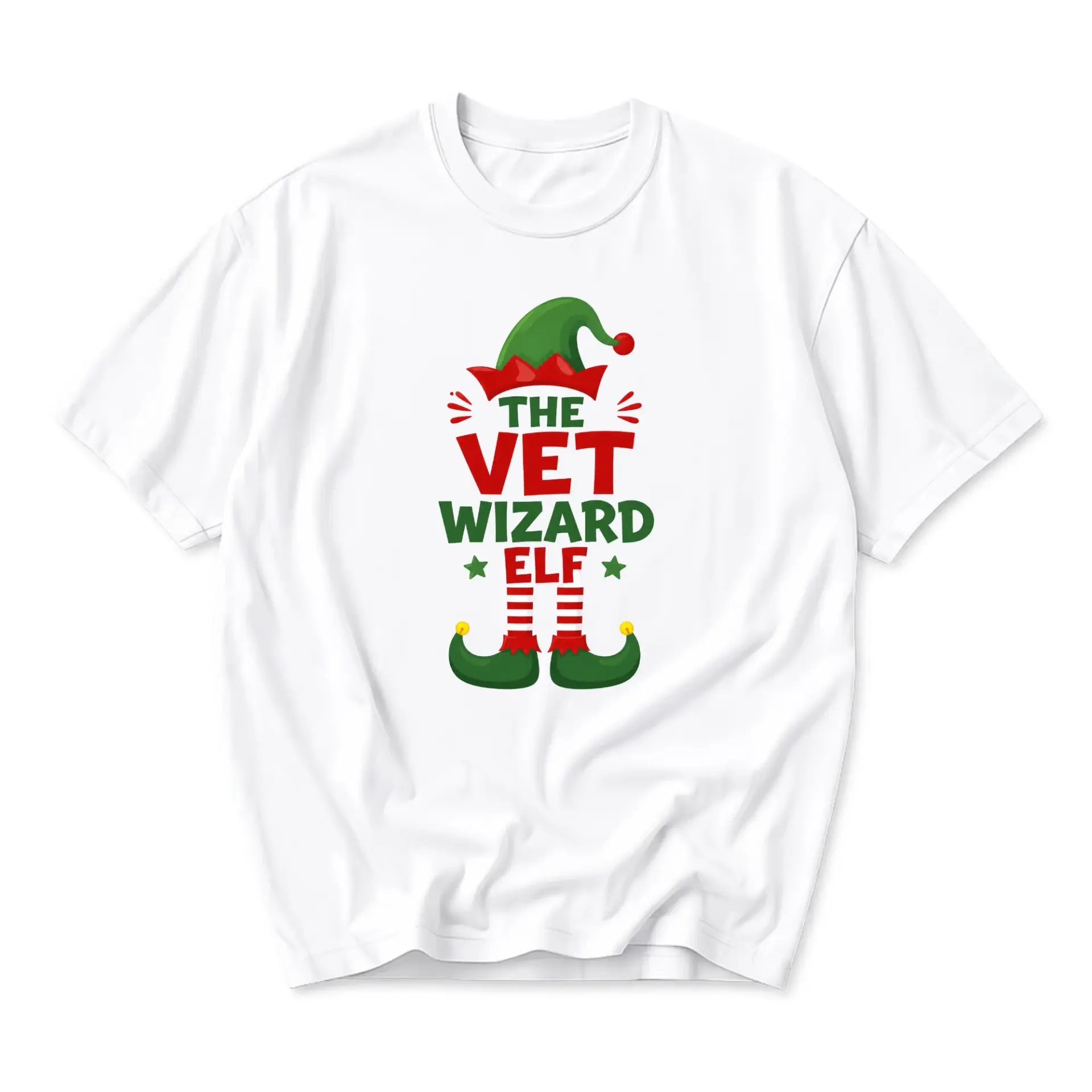 Funny Shirt the Vet Wizard Elf Graphic Tee Unisex Casual Apparel for Holiday Season Festive Humor Statement Print Top
