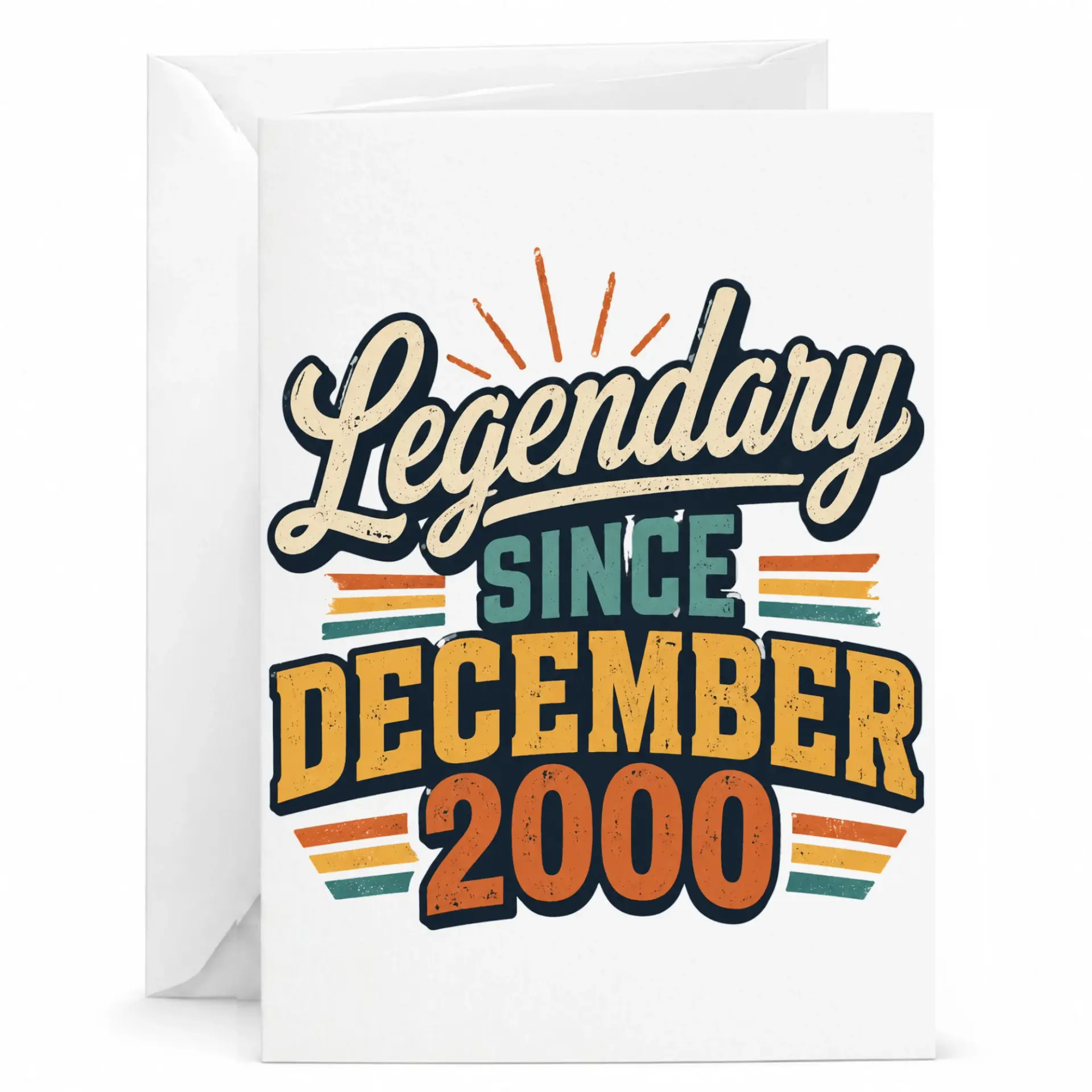 Birthday Card Legendary Since December 2000 Vintage Retro Style Greeting Card for Special Milestone Occasions