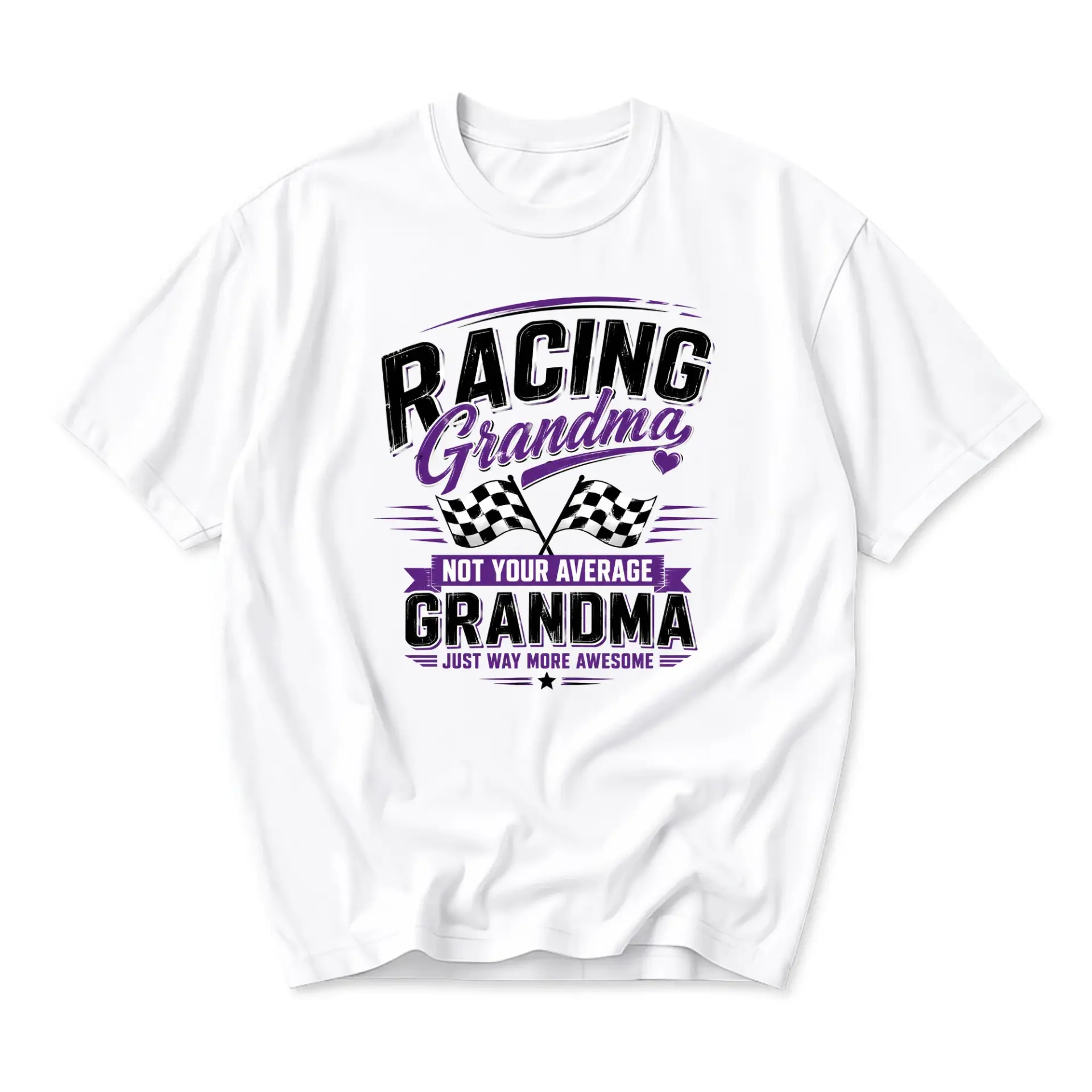 Funny Shirt Racing Grandma Just Way More Awesome Graphic Tee Unisex Casual Crew Neck Top