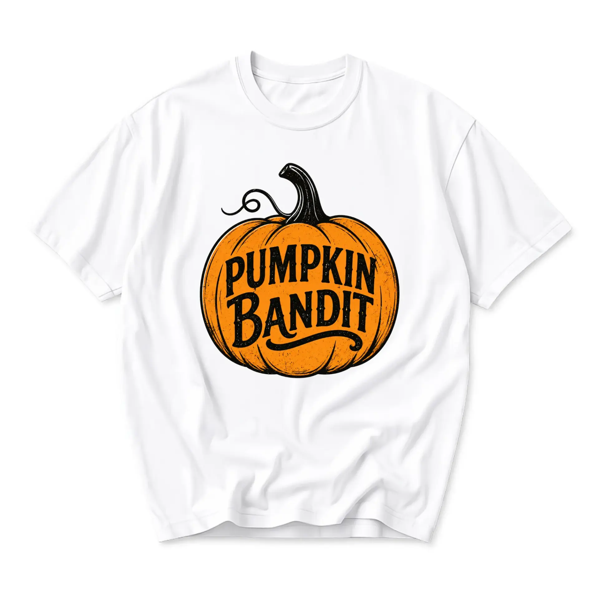 Funny Shirt Pumpkin Bandit Graphic Tee Unisex Crew Neck Short Sleeve Casual Cotton Blend Fall Apparel for Everyday