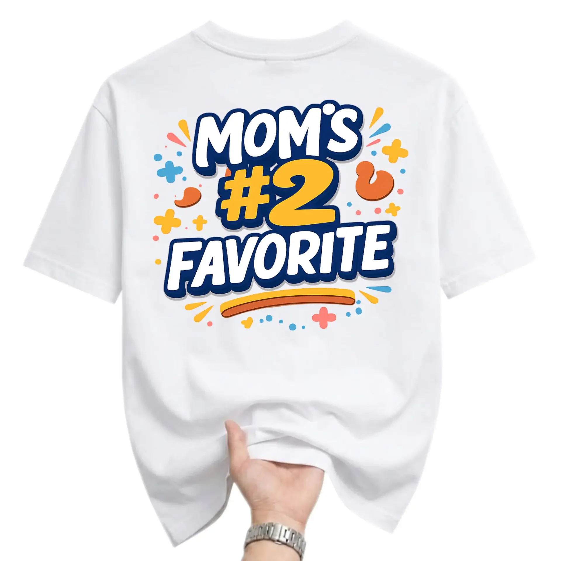Funny Shirt Moms Number Two Favorite Graphic Tee Casual Unisex Crew Neck