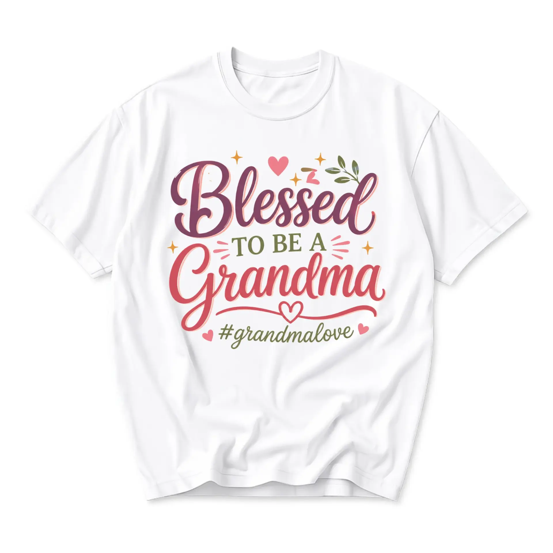 T-shirt Blessed to Be a Grandma Graphic Tee for Women Casual Everyday Wear Inspirational Apparel for Grandmother Gift