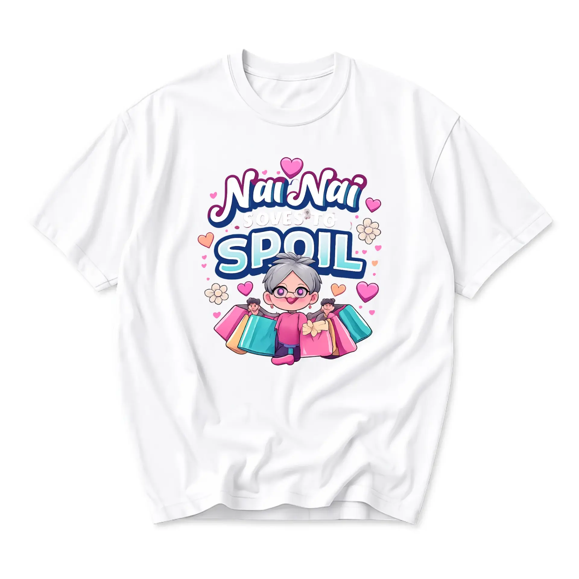 Graphic Tee Nai Loves to Spoil Illustration Unisex Cotton Crew Neck Casual Everyday Wear Short Sleeve Shirt