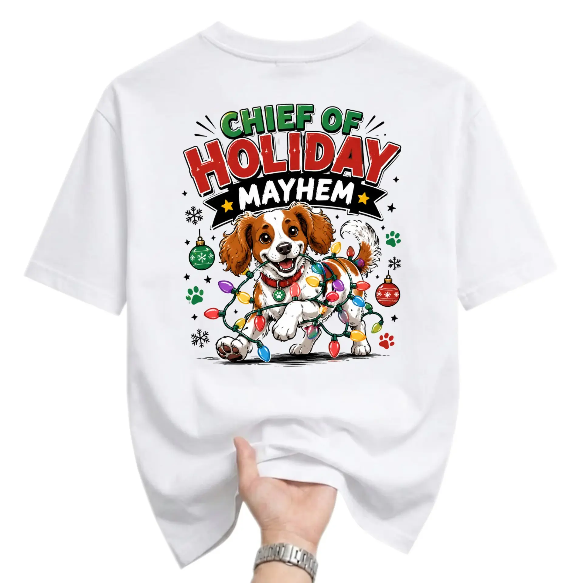 Funny Shirt Chief of Holiday Cute Puppy Dog Graphic Tee Christmas Seasonal
